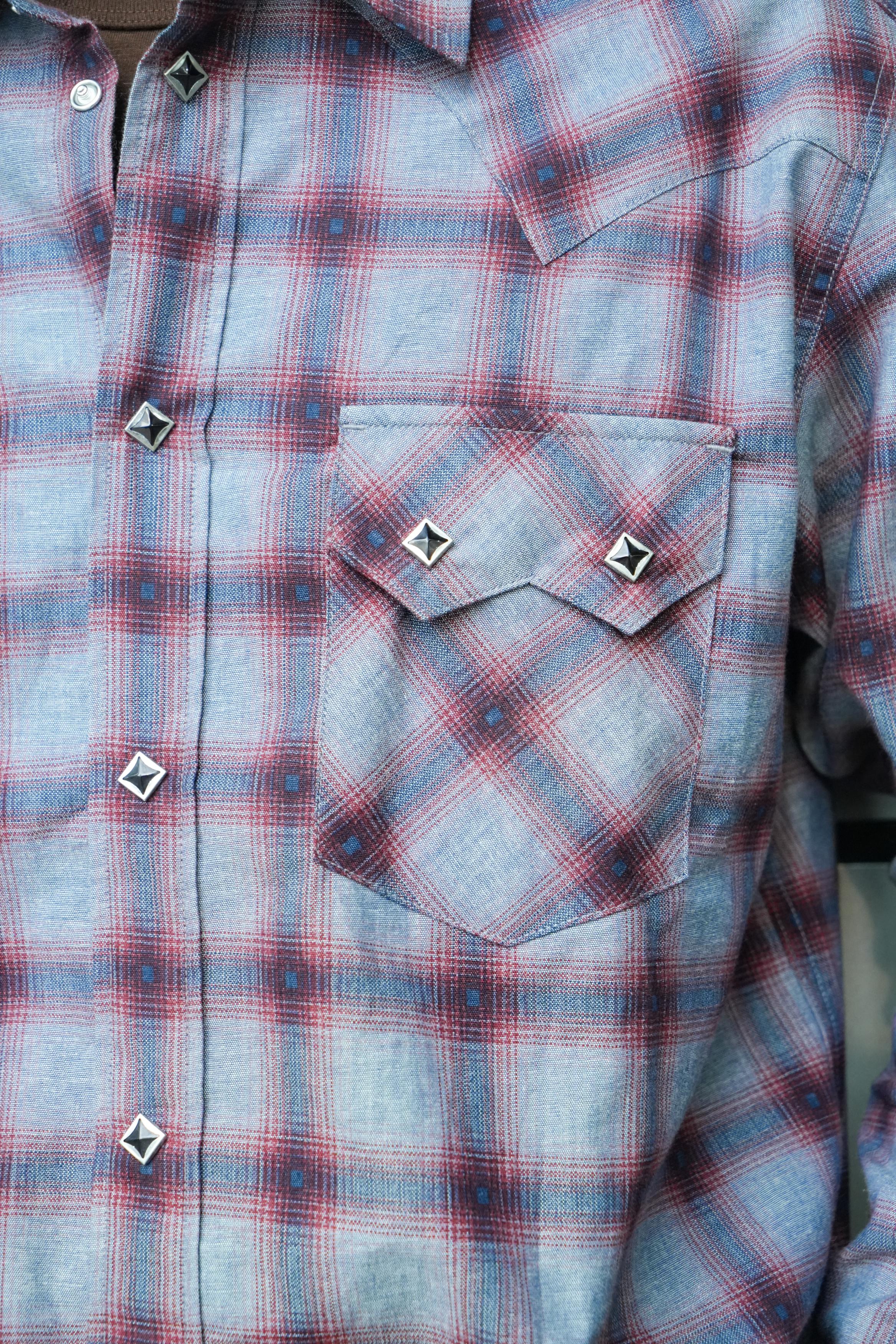 Mod Western Shirt - Printed Blue JP Chambray