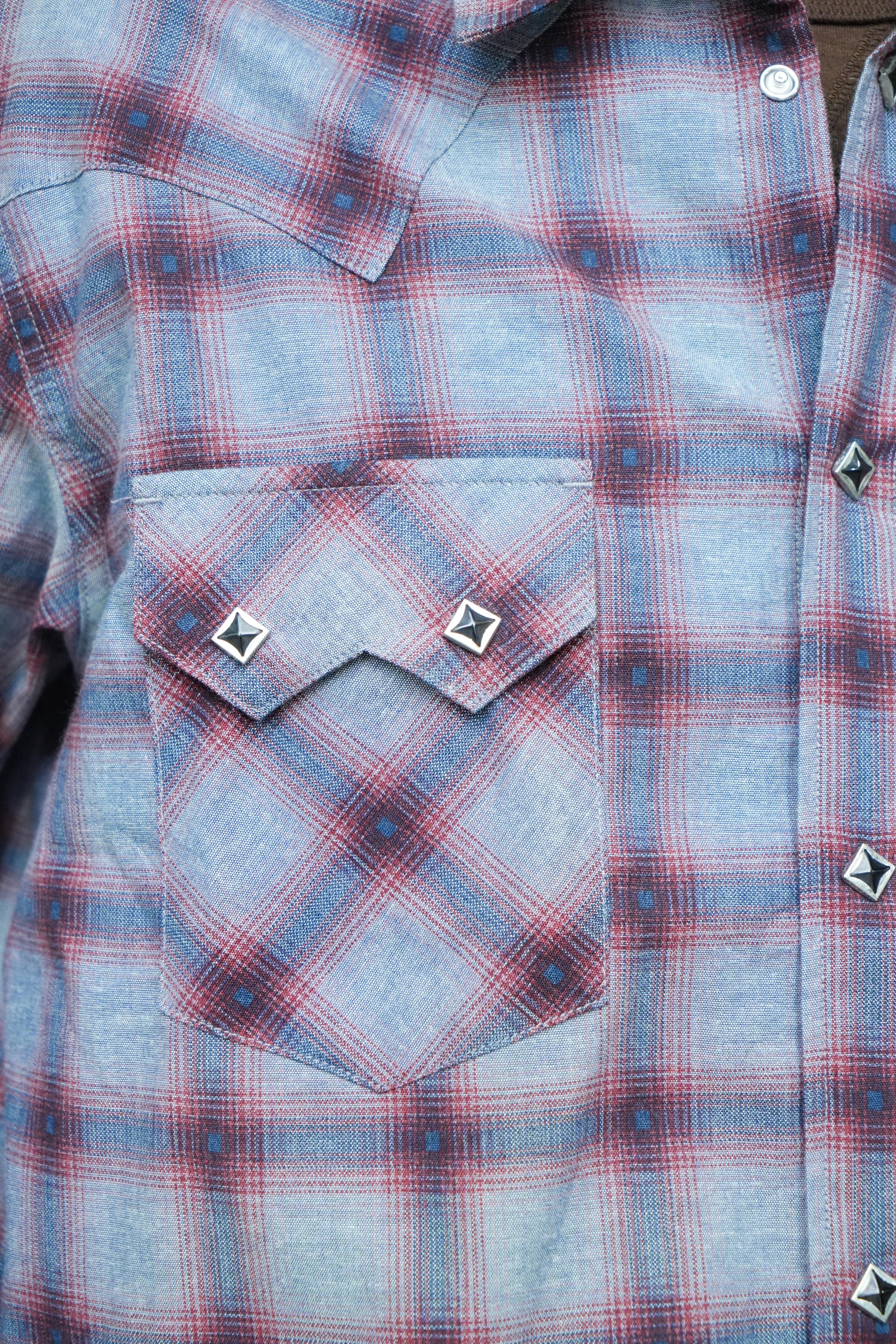 Mod Western Shirt - Printed Blue JP Chambray