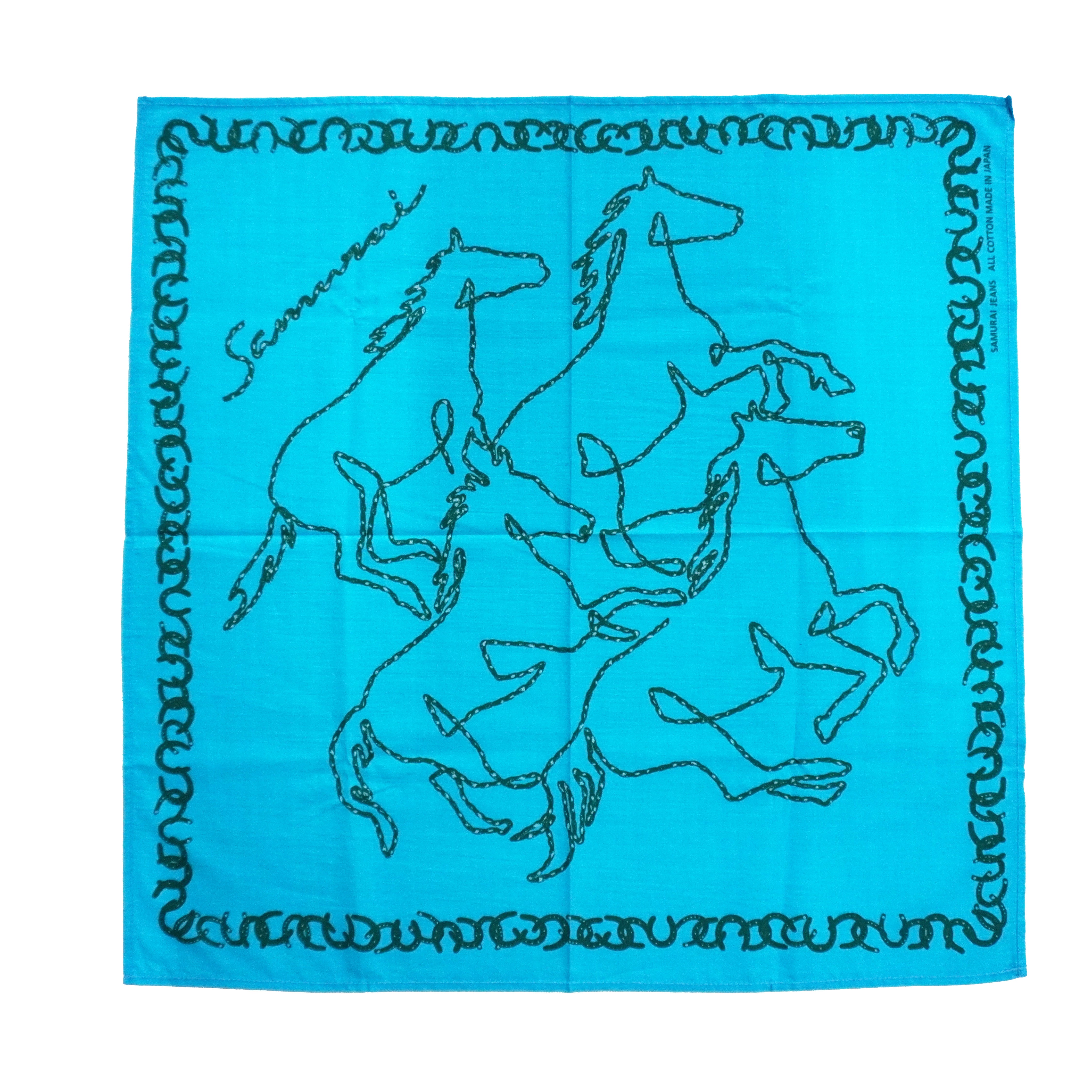 SJ-BANDANA-03H (Horse Motif Bandana) - TURQUOISE