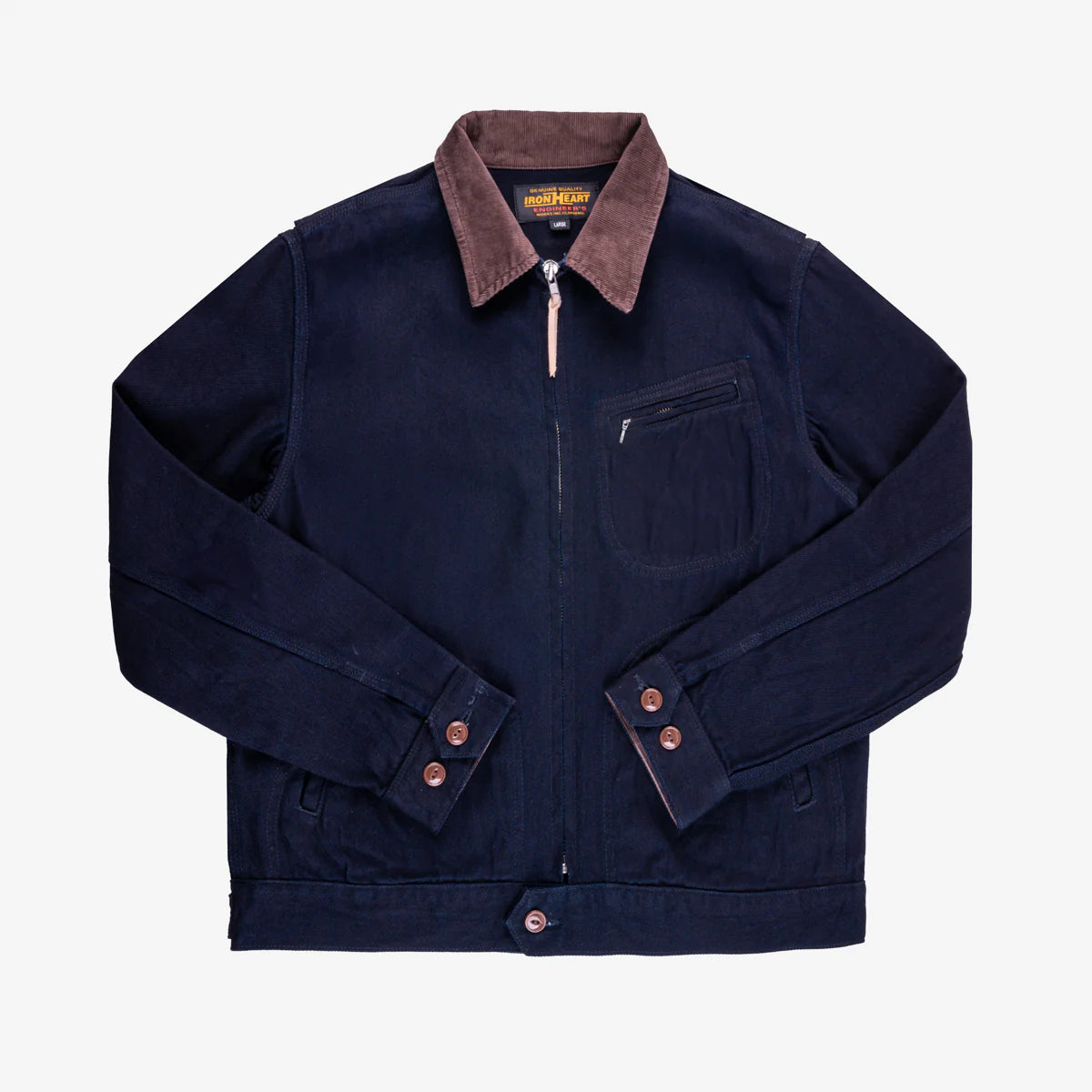 IHJ-143 12oz Kersey Work Jacket - INDIGO/BLACK