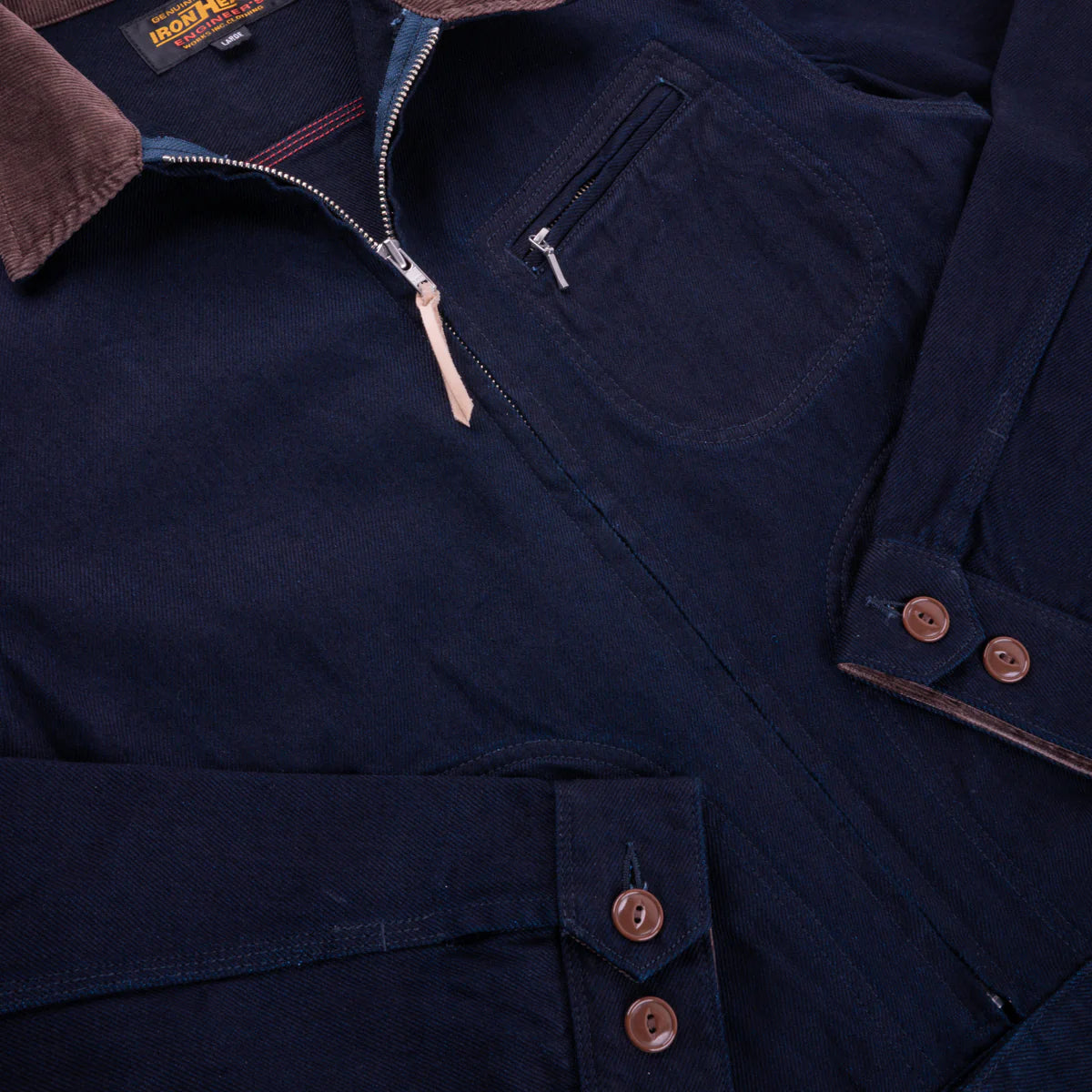 IHJ-143 12oz Kersey Work Jacket - INDIGO/BLACK