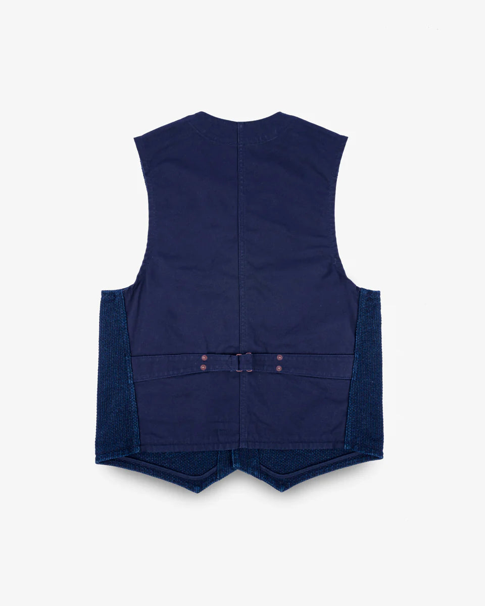 IHV-50 14oz Sashiko Dobby Cloth / Duck Work Vest - INDIGO