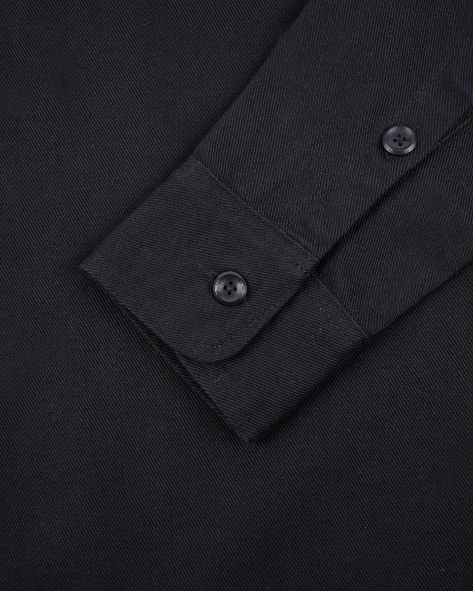 IHSH-414 9oz Cotton Linen Work Shirt - BLACK