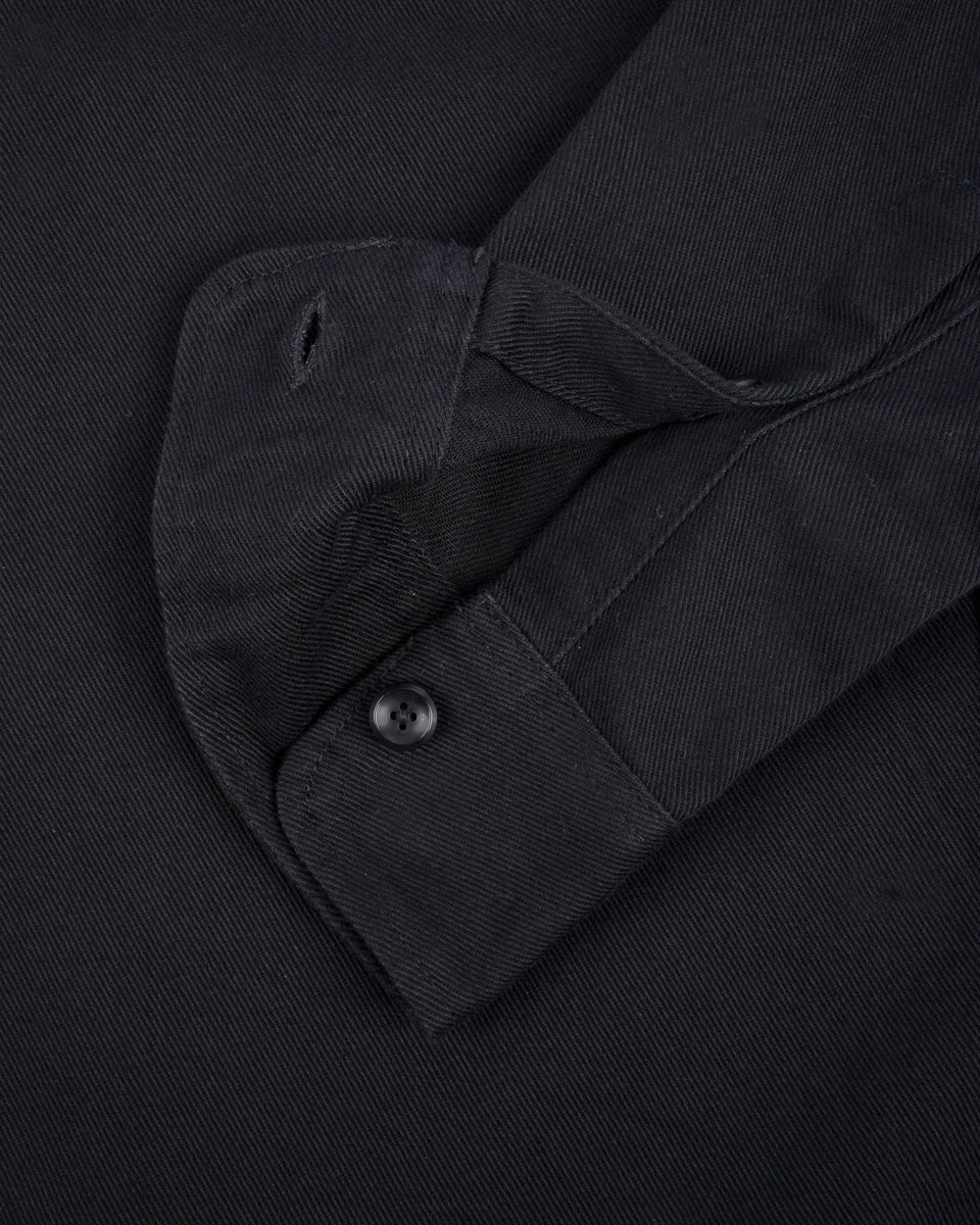 IHSH-414 9oz Cotton Linen Work Shirt - BLACK