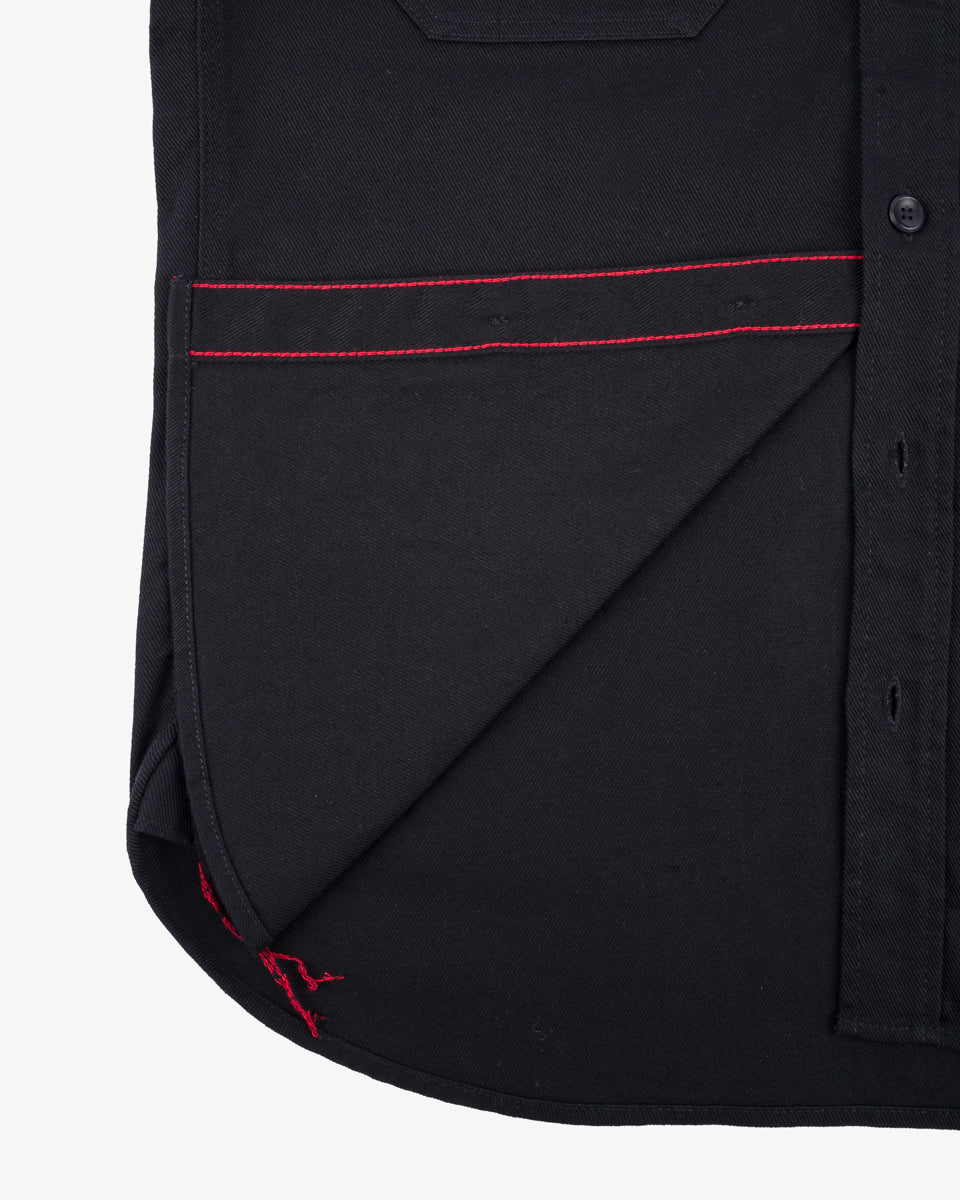 IHSH-414 9oz Cotton Linen Work Shirt - BLACK