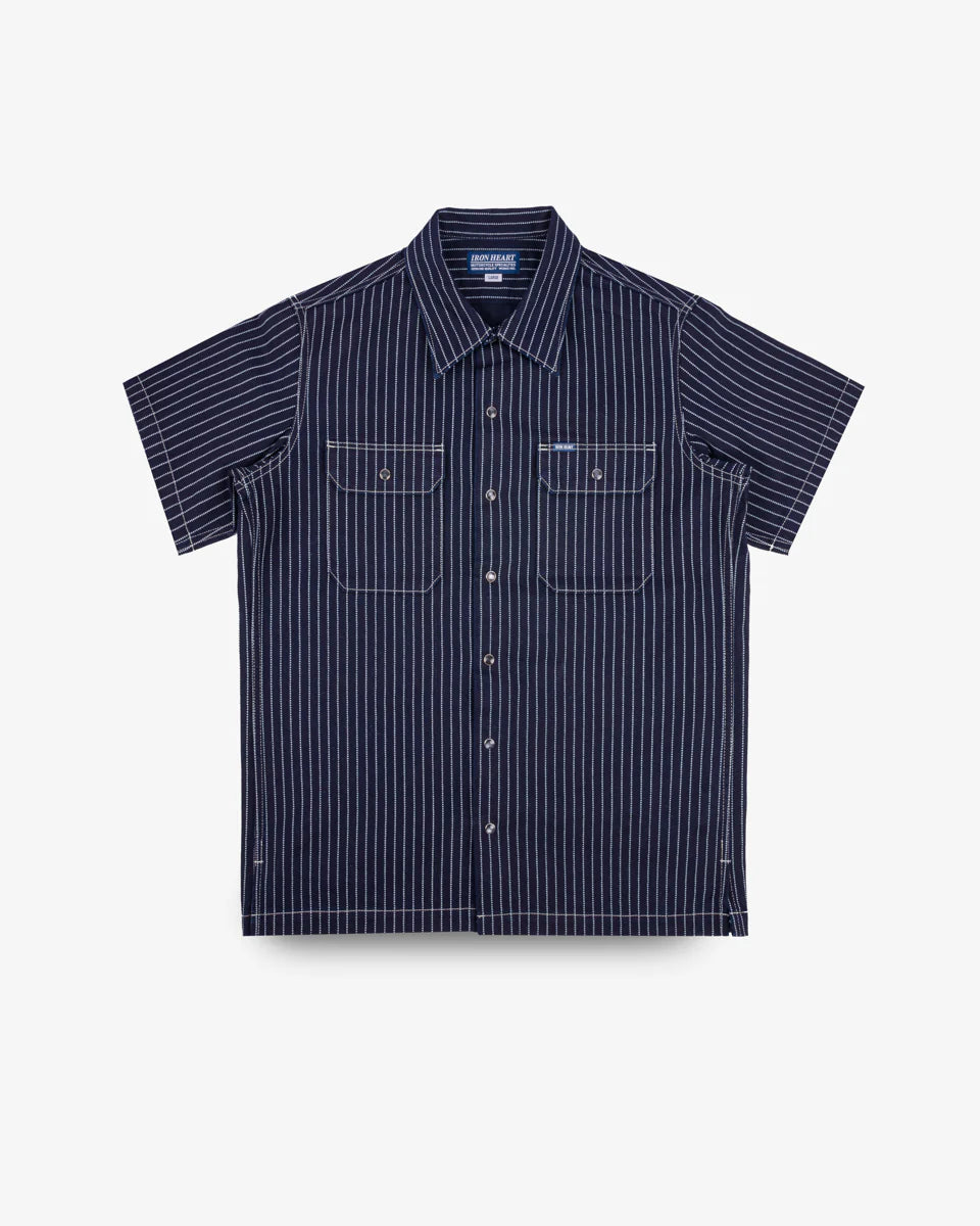 IHSH-416 10oz Wabash Short Sleeved Mechanic Shirt - INDIGO