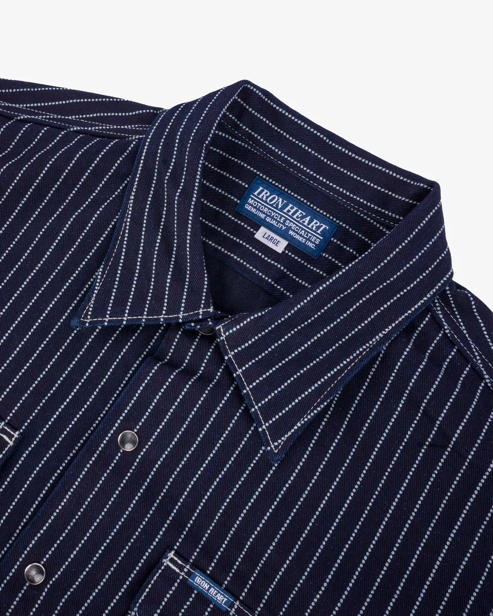 IHSH-416 10oz Wabash Short Sleeved Mechanic Shirt - INDIGO