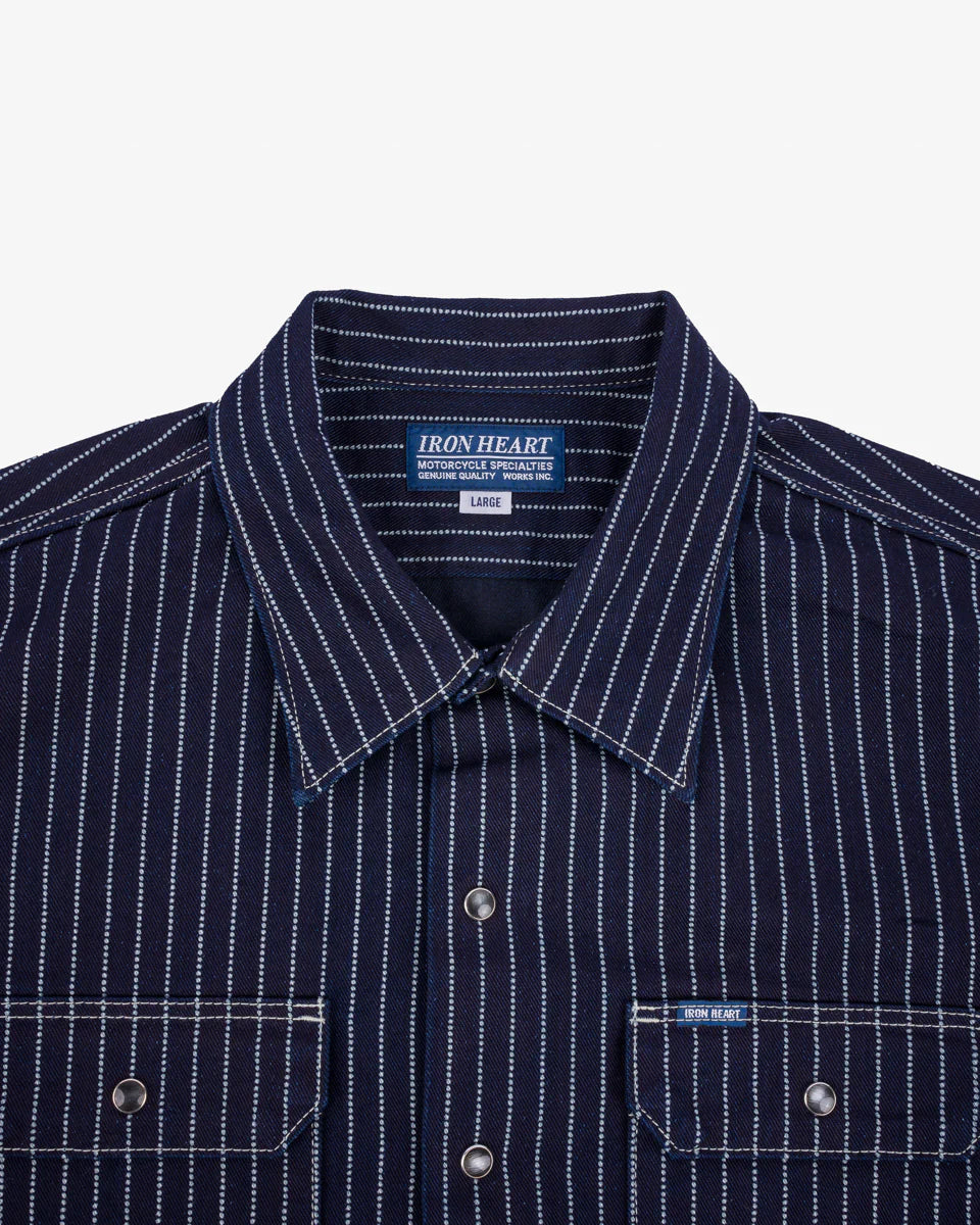IHSH-416 10oz Wabash Short Sleeved Mechanic Shirt - INDIGO