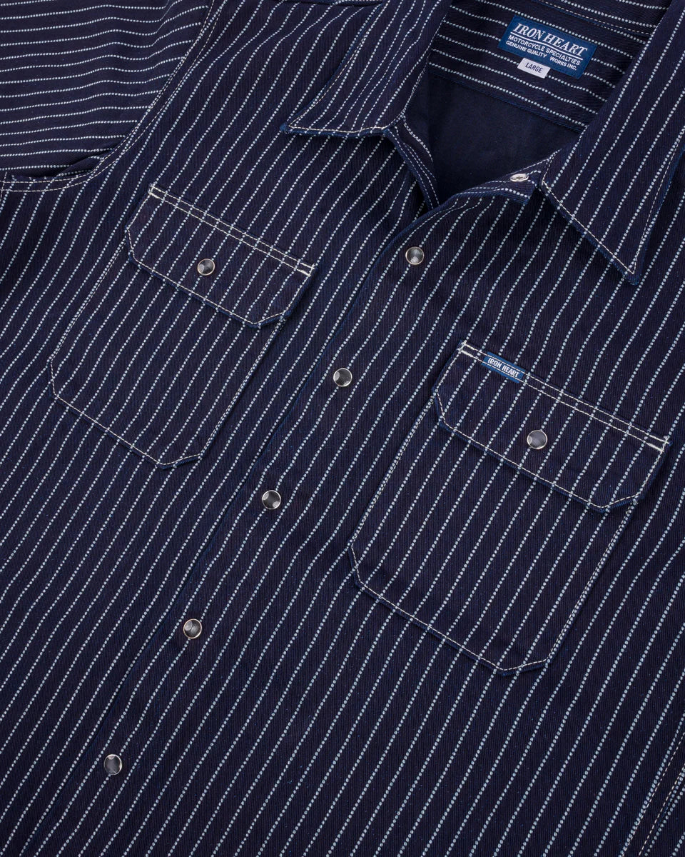IHSH-416 10oz Wabash Short Sleeved Mechanic Shirt - INDIGO