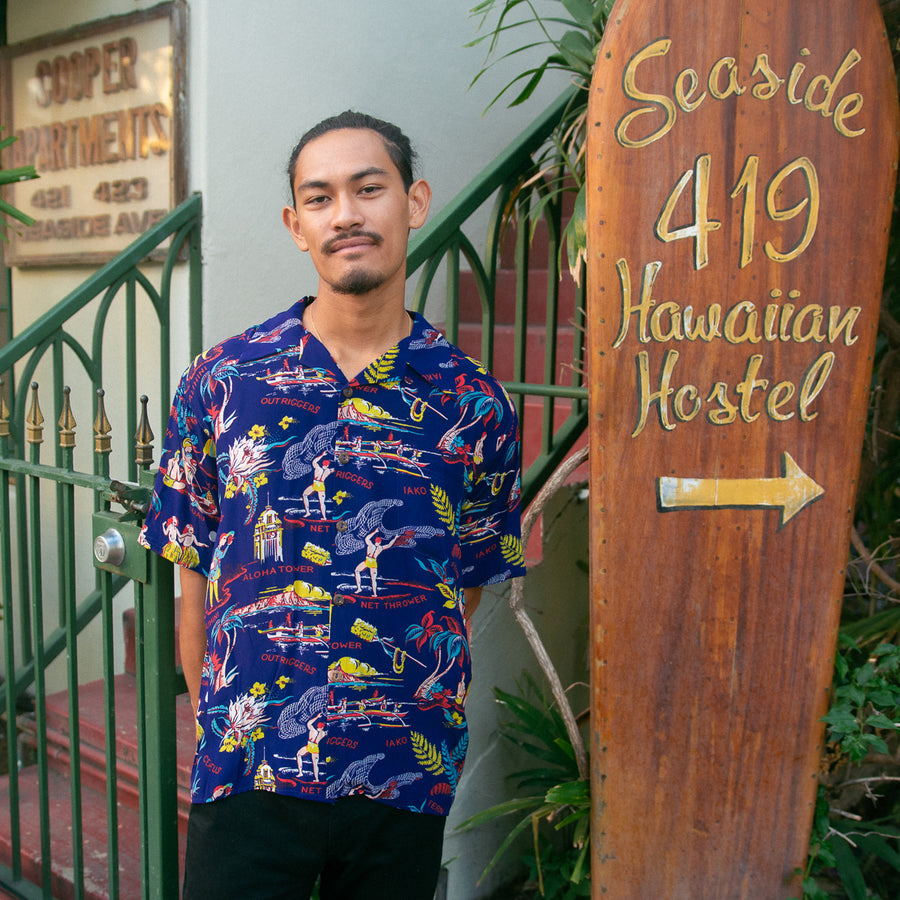 1149 HAWAIIAN SCENE - NAVY