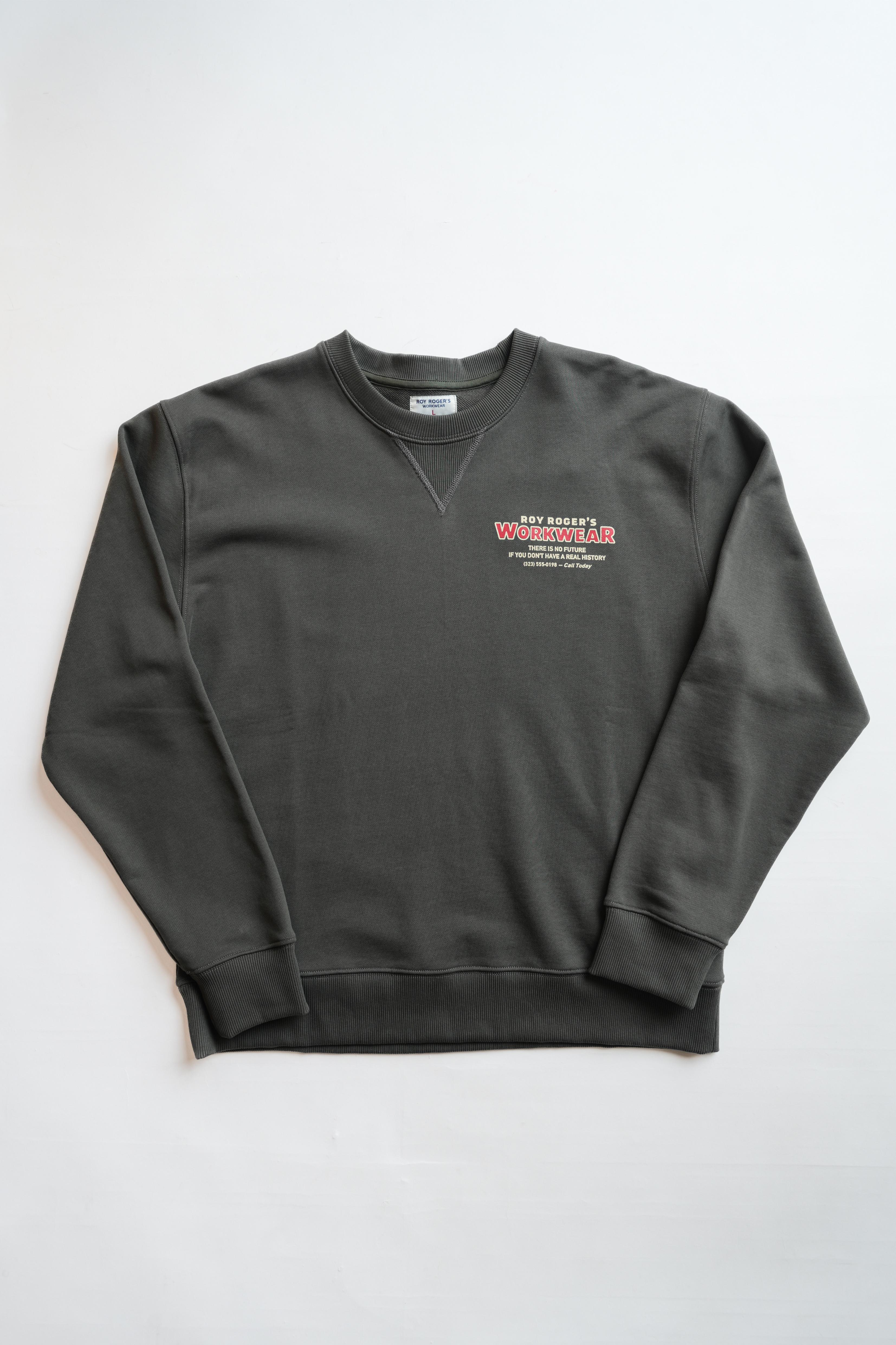 Crew neck Sweater Workwear - Washed Army Green
