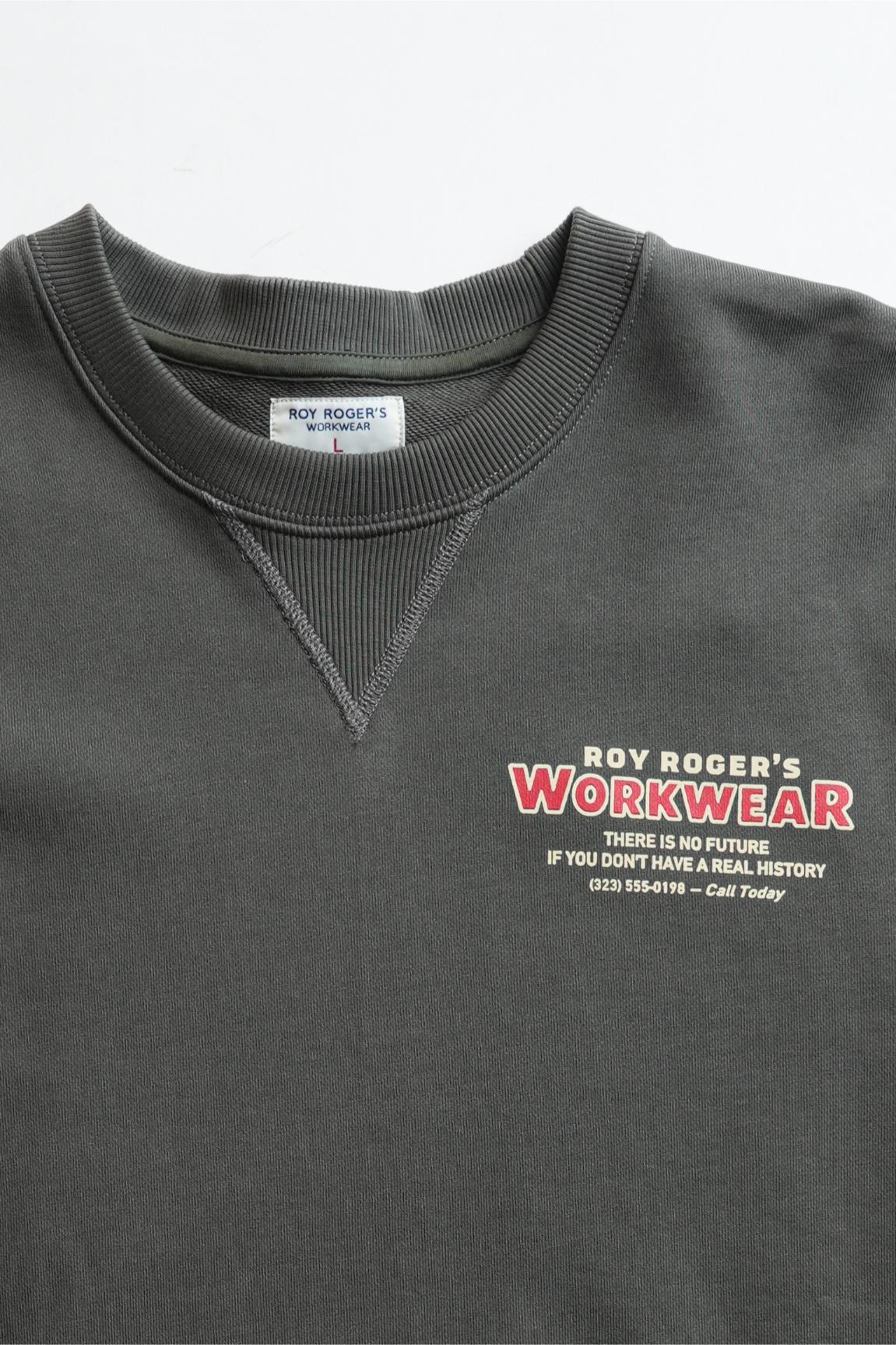Crew neck Sweater Workwear - Washed Army Green