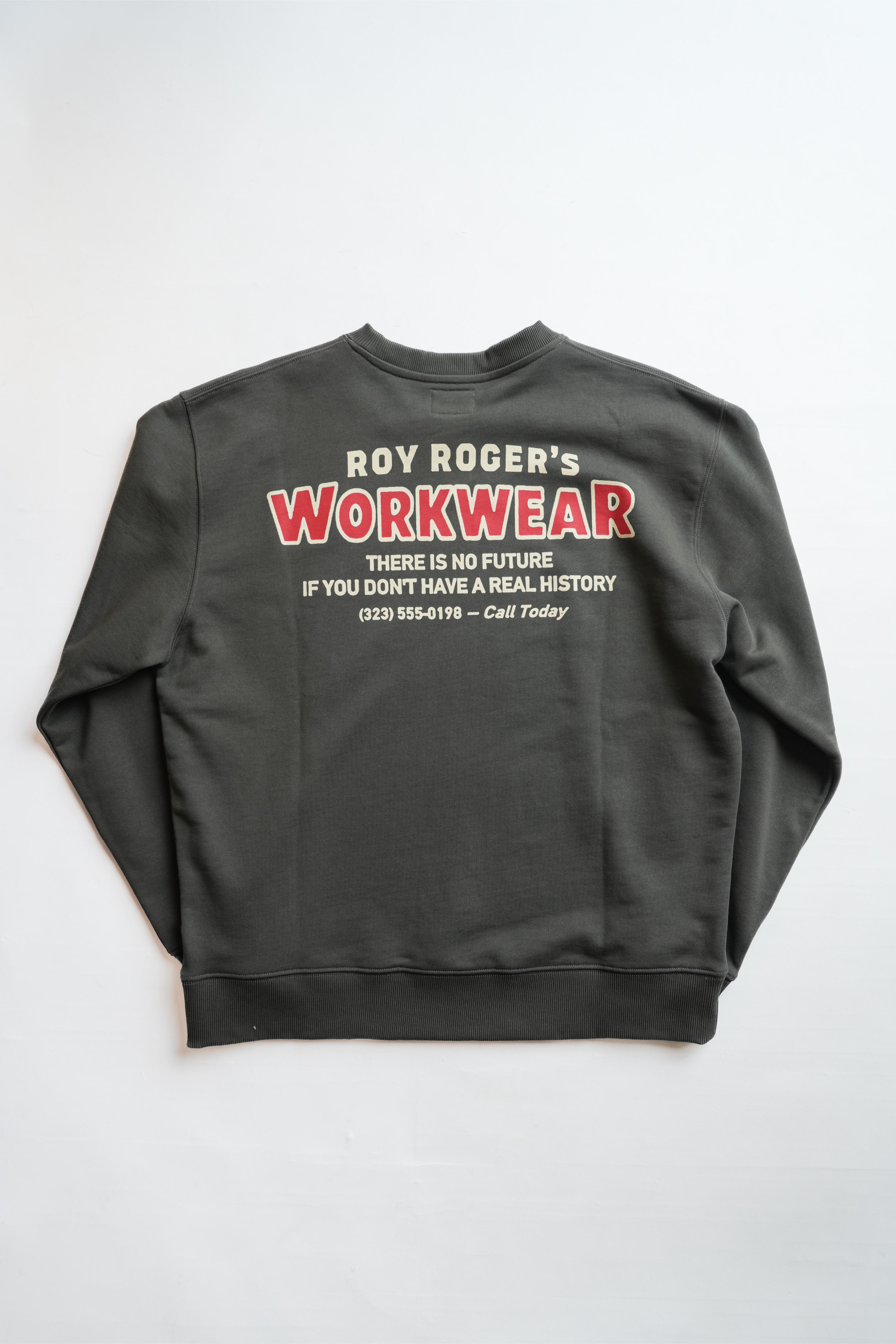 Crew neck Sweater Workwear - Washed Army Green