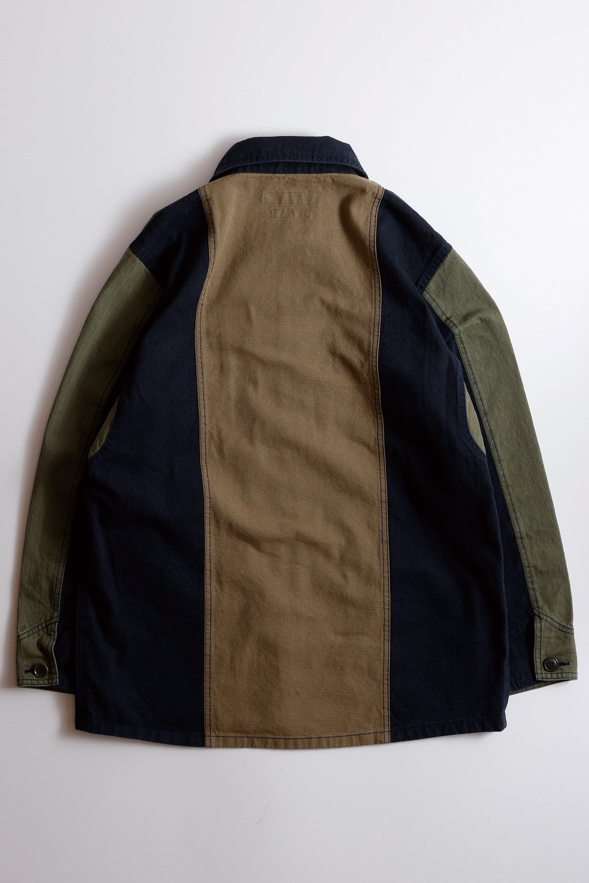 PATCHWORK COVERALL JACKET RINSE (FA26) - KHAKI