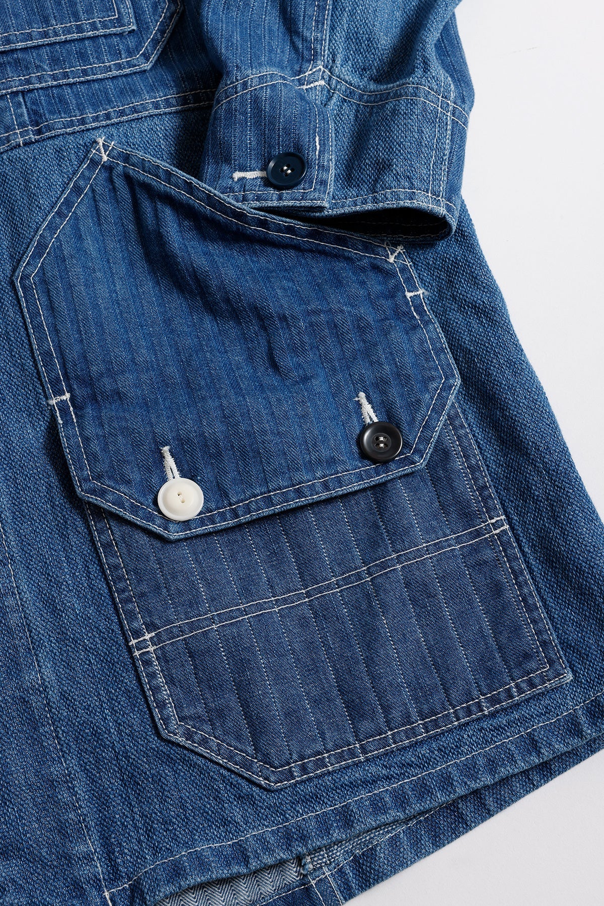 PATCHWORK COVERALL JACKET 3YR WASH (FA26) - INDIGO