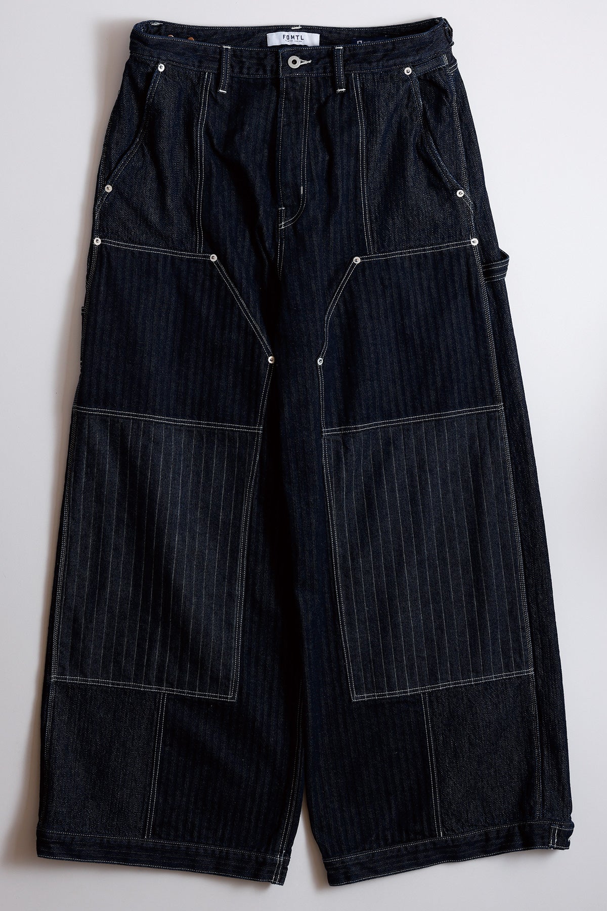 PATCHWORK DOUBLE KNEE PANTS RINSE (FA26) - INDIGO