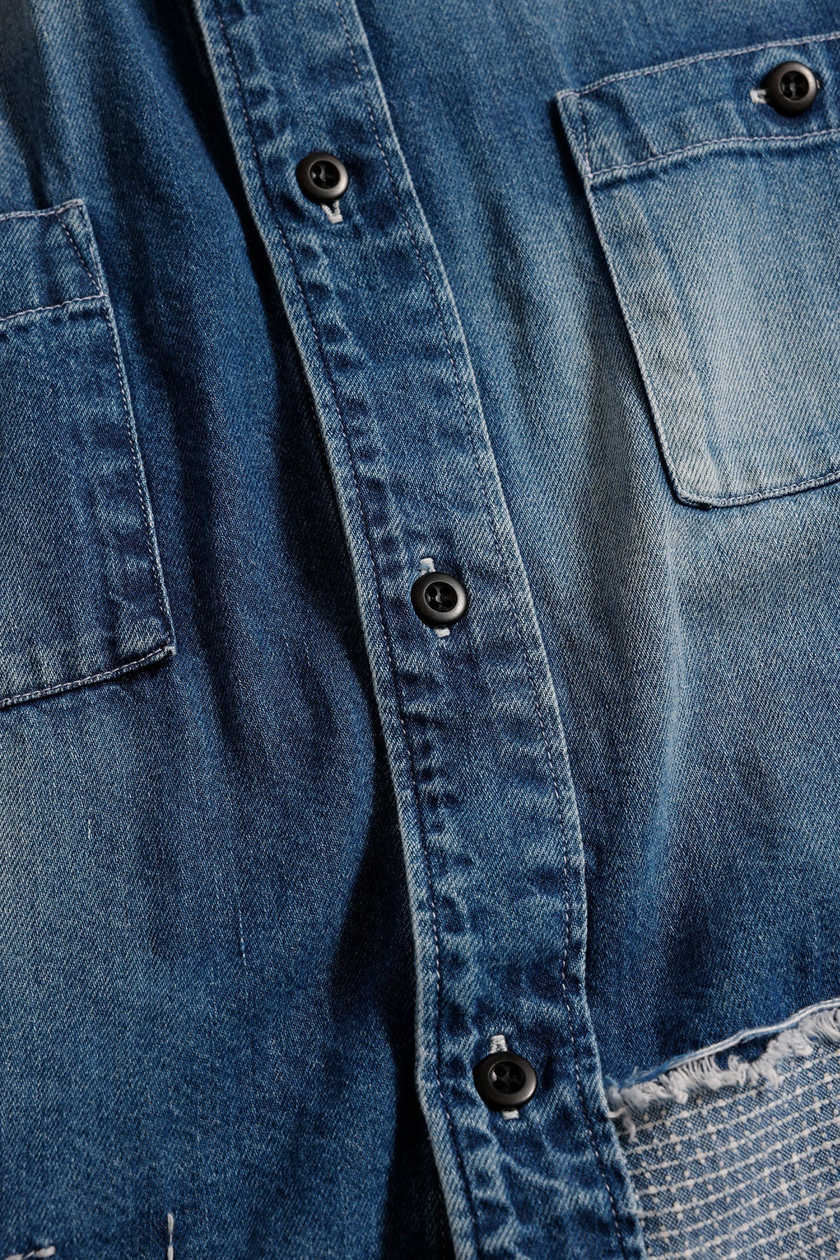 DENIM SASHIKO SHIRT 3YR WASH (FA25) - INDIGO