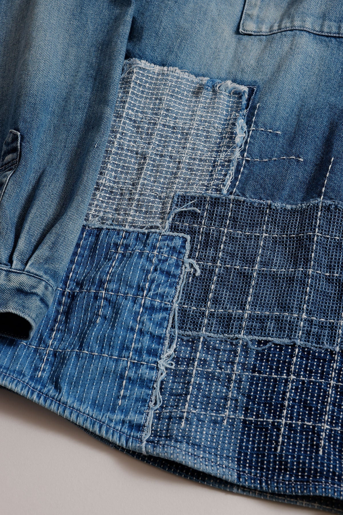 DENIM SASHIKO SHIRT 3YR WASH (FA25) - INDIGO