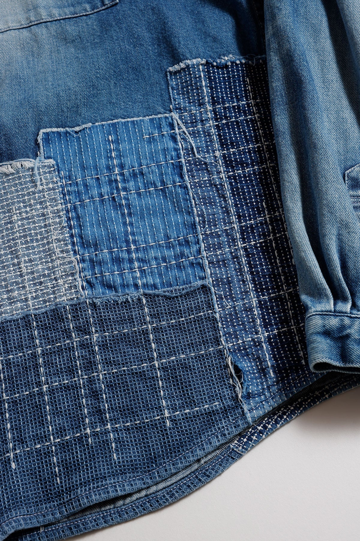 DENIM SASHIKO SHIRT 3YR WASH (FA25) - INDIGO