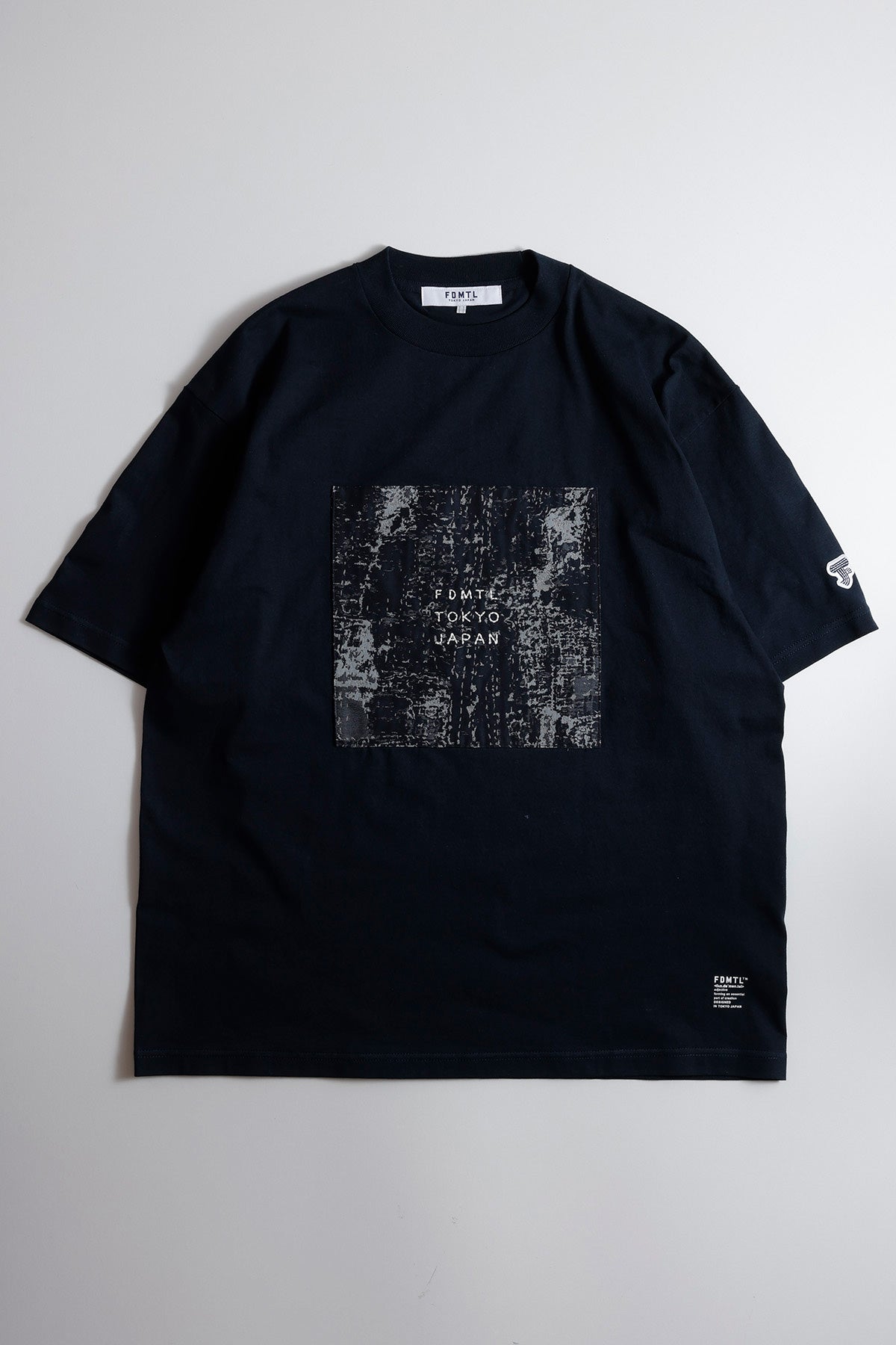 SQUARE JACQUARD TEE (FA25) - NAVY