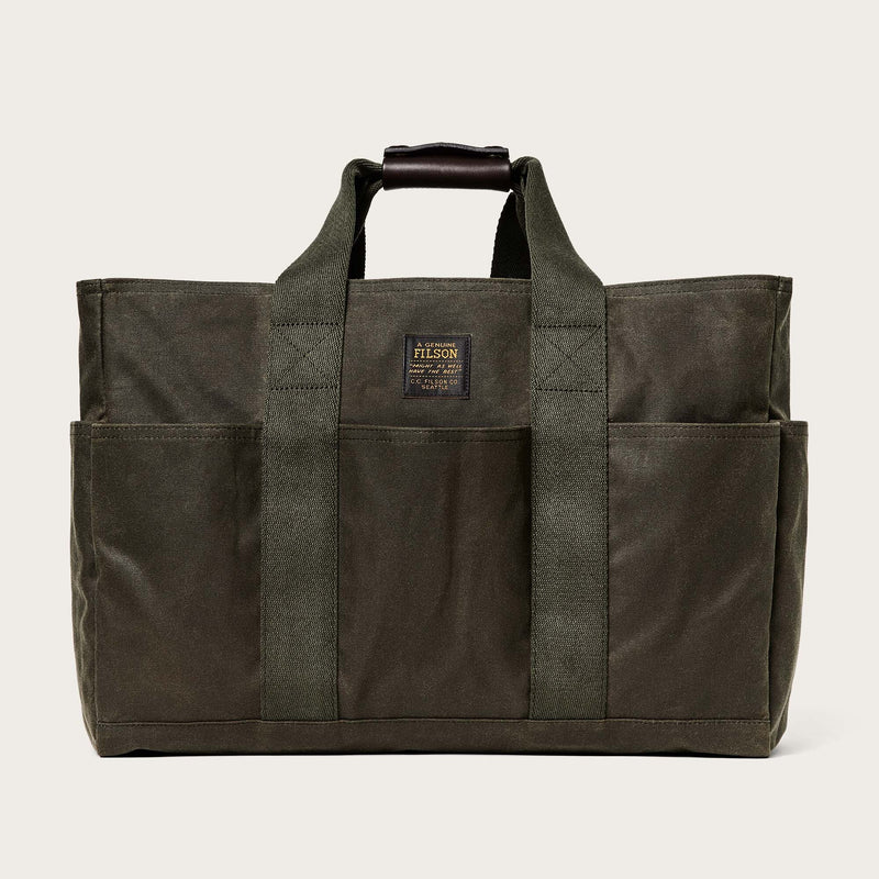 TIN CLOTH OPEN SUPPLY TOTE - OTTER GREEN