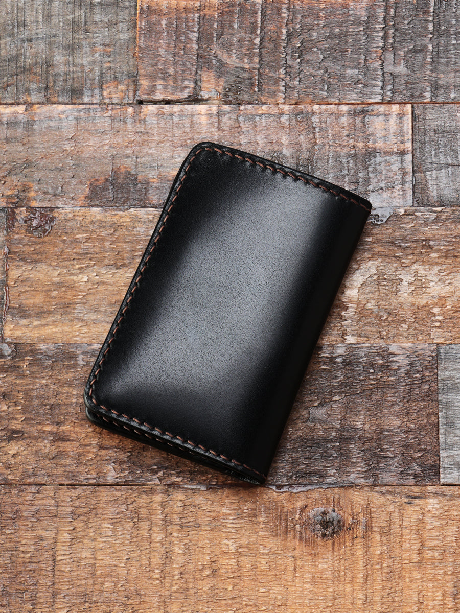 FN-C7C5-3W5 CORDOVAN DUAL CARD CASE - BLACK