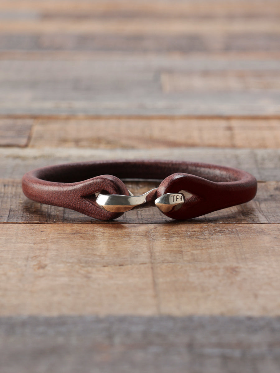 FN-GLB-101 SINGLE WRAP LEATHER BRACELET - DARK BROWN