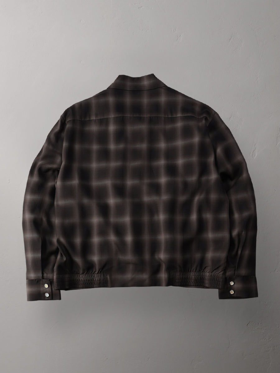 FN-OJ-R003 TENCEL OMBRE WESTERN JACKET - BLACK