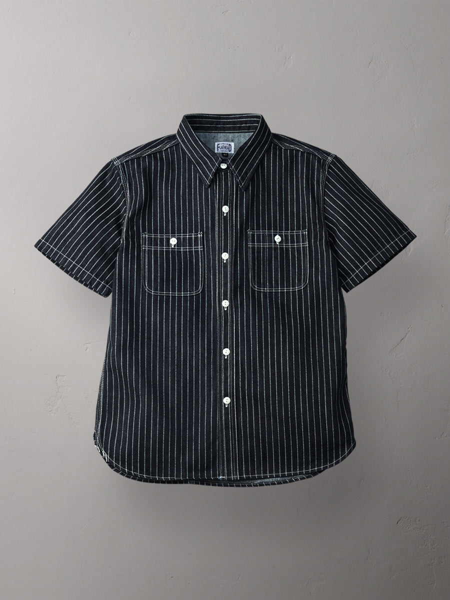 FN-SDK-702S 10oz DENIM WABASH WORK S/S SHIRT - INDIGO