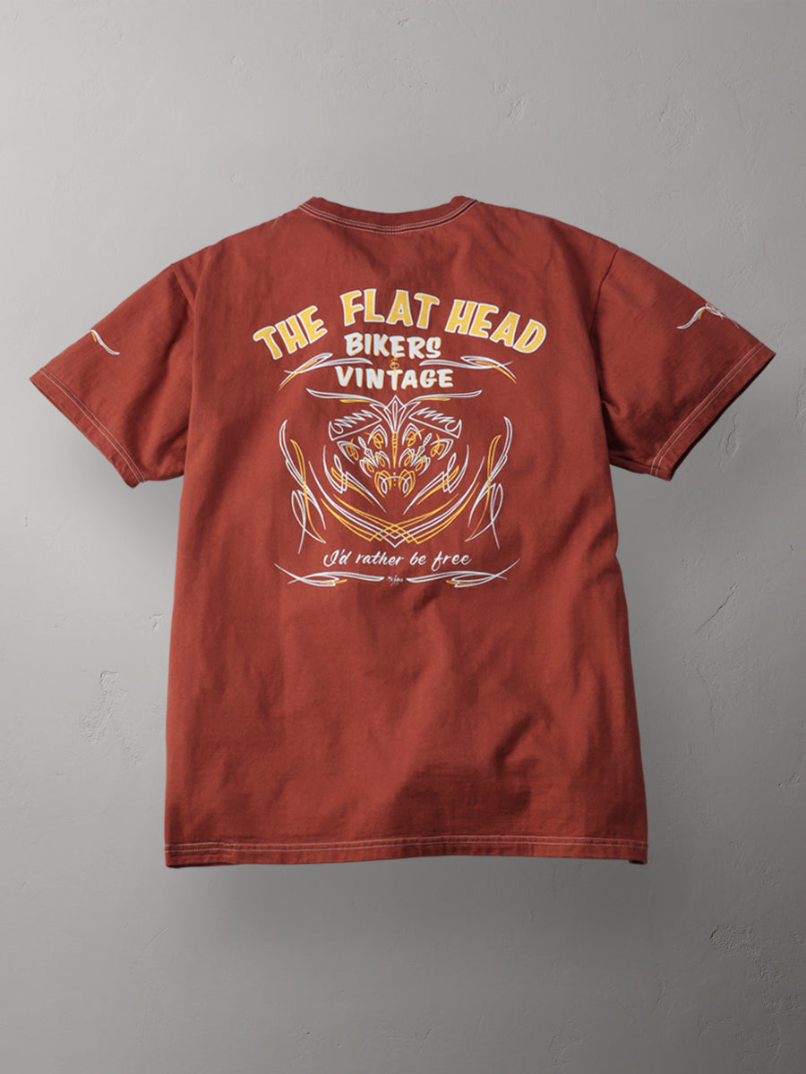 FN-THC-065 T-SHIRT - PINSTRIPE - ORANGE