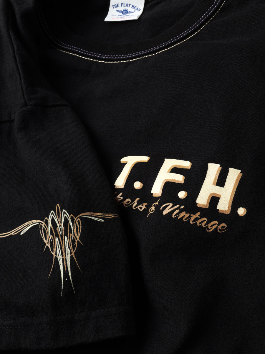 FN-THC-065 T-SHIRT - PINSTRIPE - BLACK