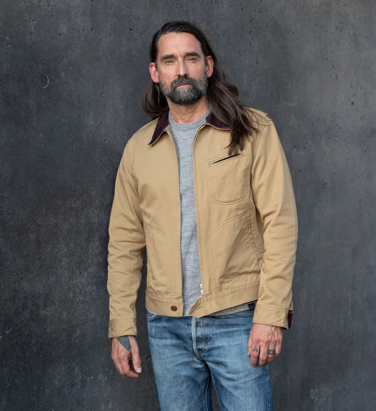 IHJ-144 12oz Kurashikizome Twill Work Jacket - BEIGE