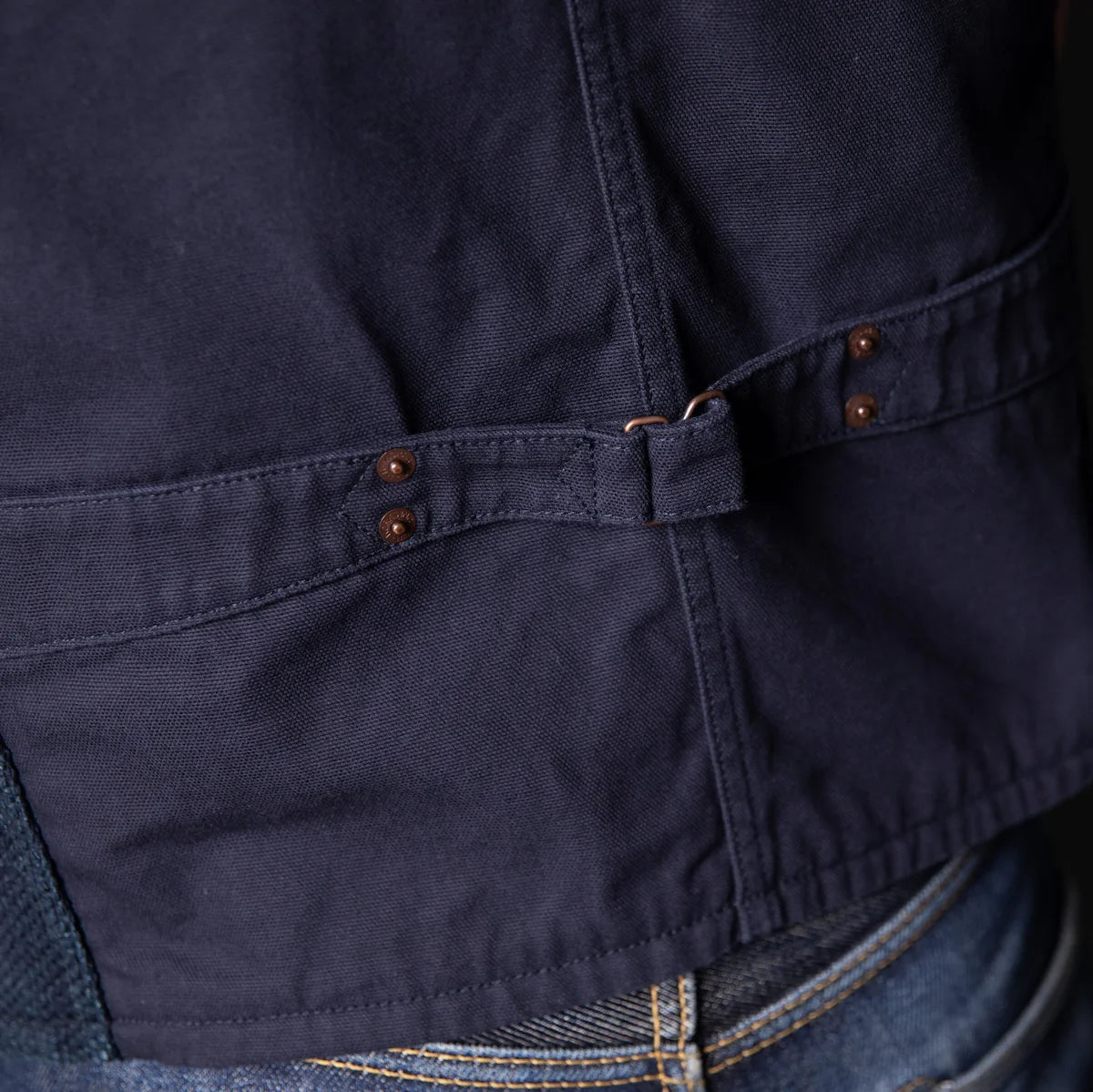 IHV-50 14oz Sashiko Dobby Cloth / Duck Work Vest - INDIGO