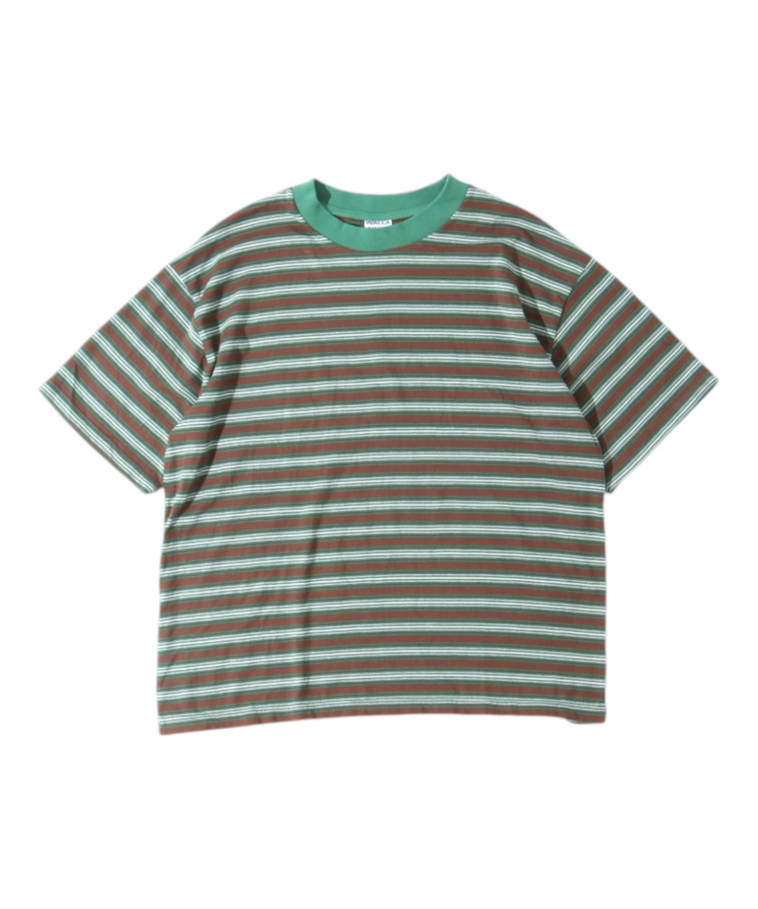 STRIPE TEE S/S - DARK BROWN/GREEN