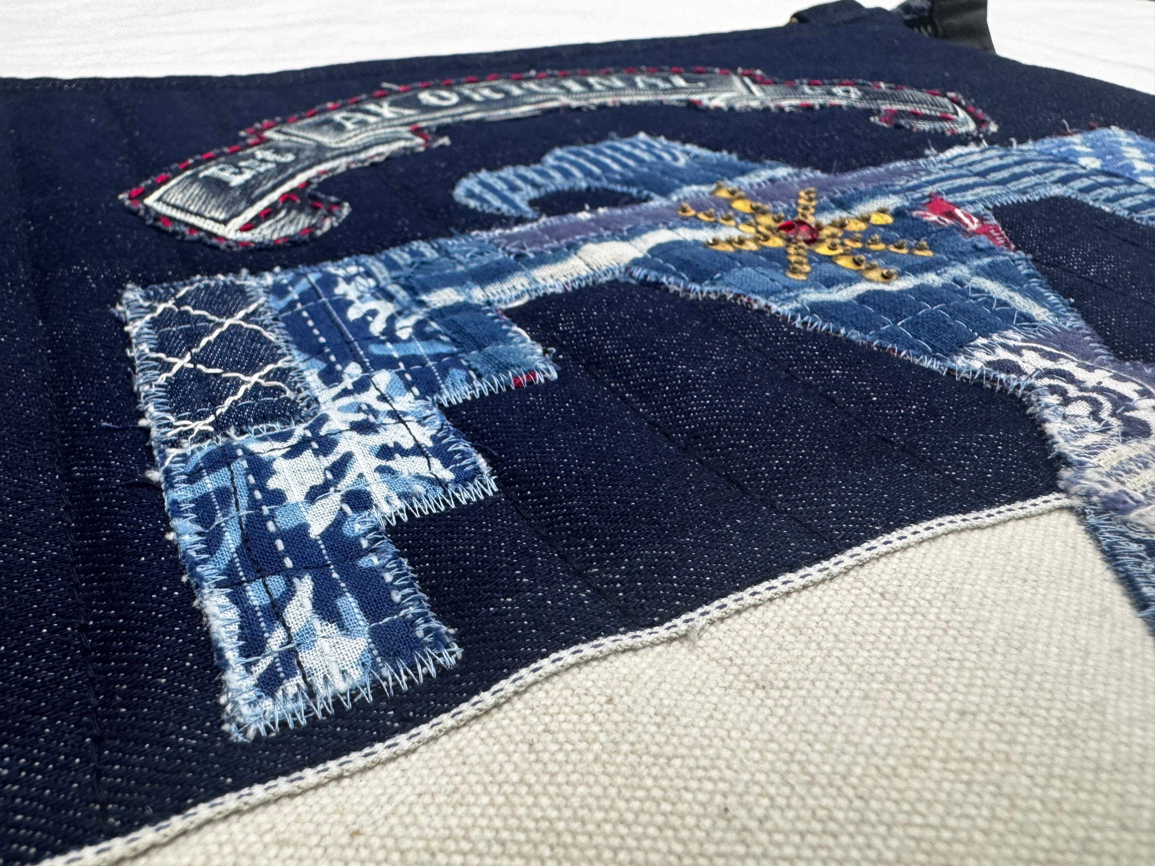 AK/PR/LOT3/ACC/038 Boro Phoenix & Selvedge Denim Sleeve - INDIGO