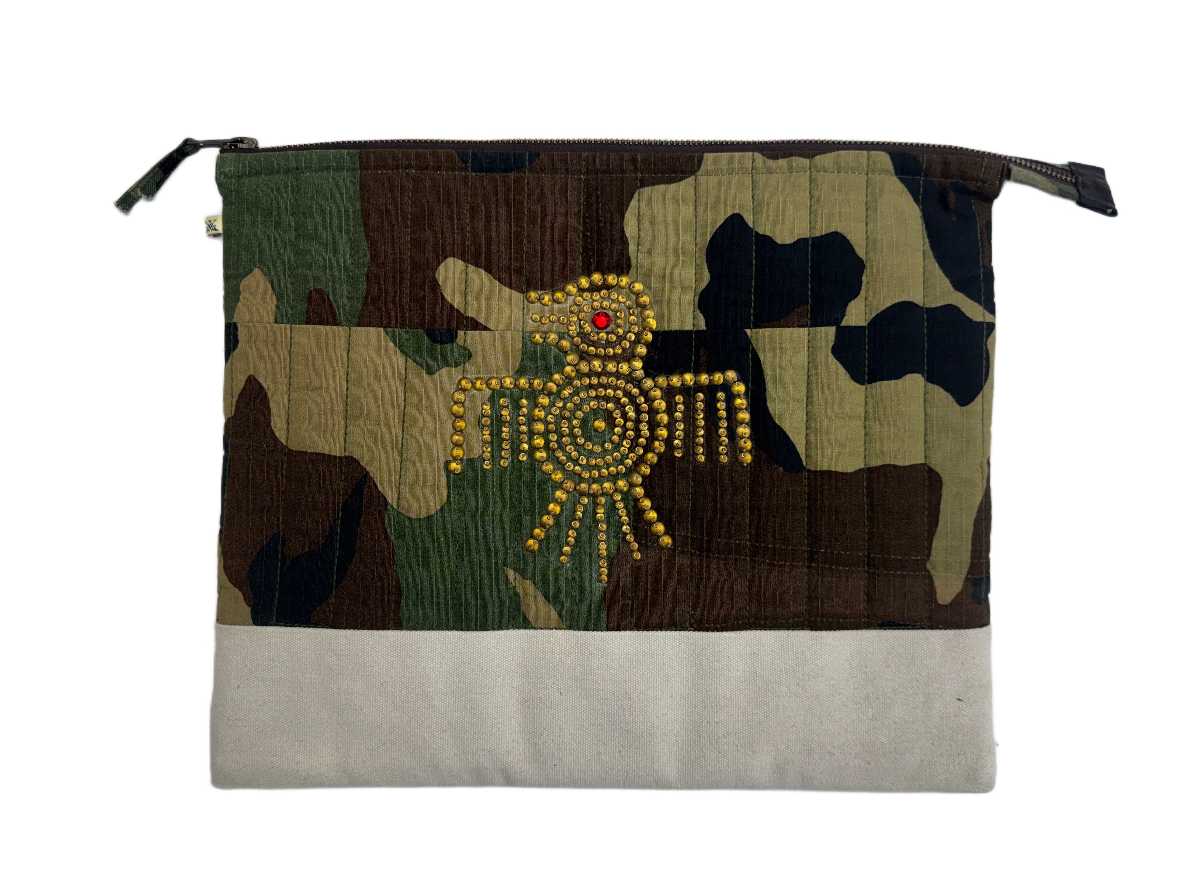 AK/PR/LOT3/ACC/039 Camo & Brown Selvedge Denim Sleeve - CAMO & BROWN