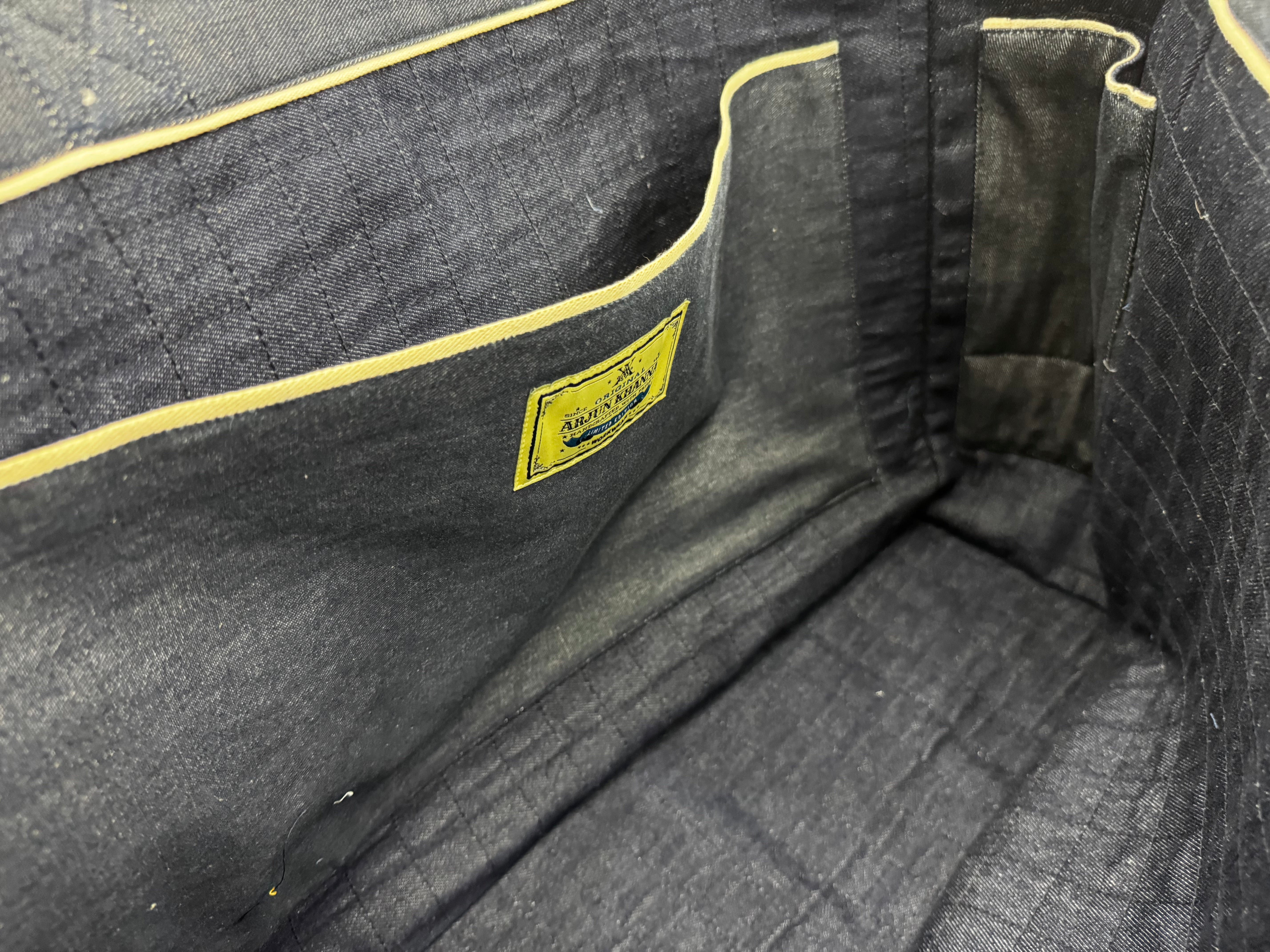 AK/PR/LOT3/ACC/035 The XXL Denim All-Over Distressed Boro Tote - BLUE