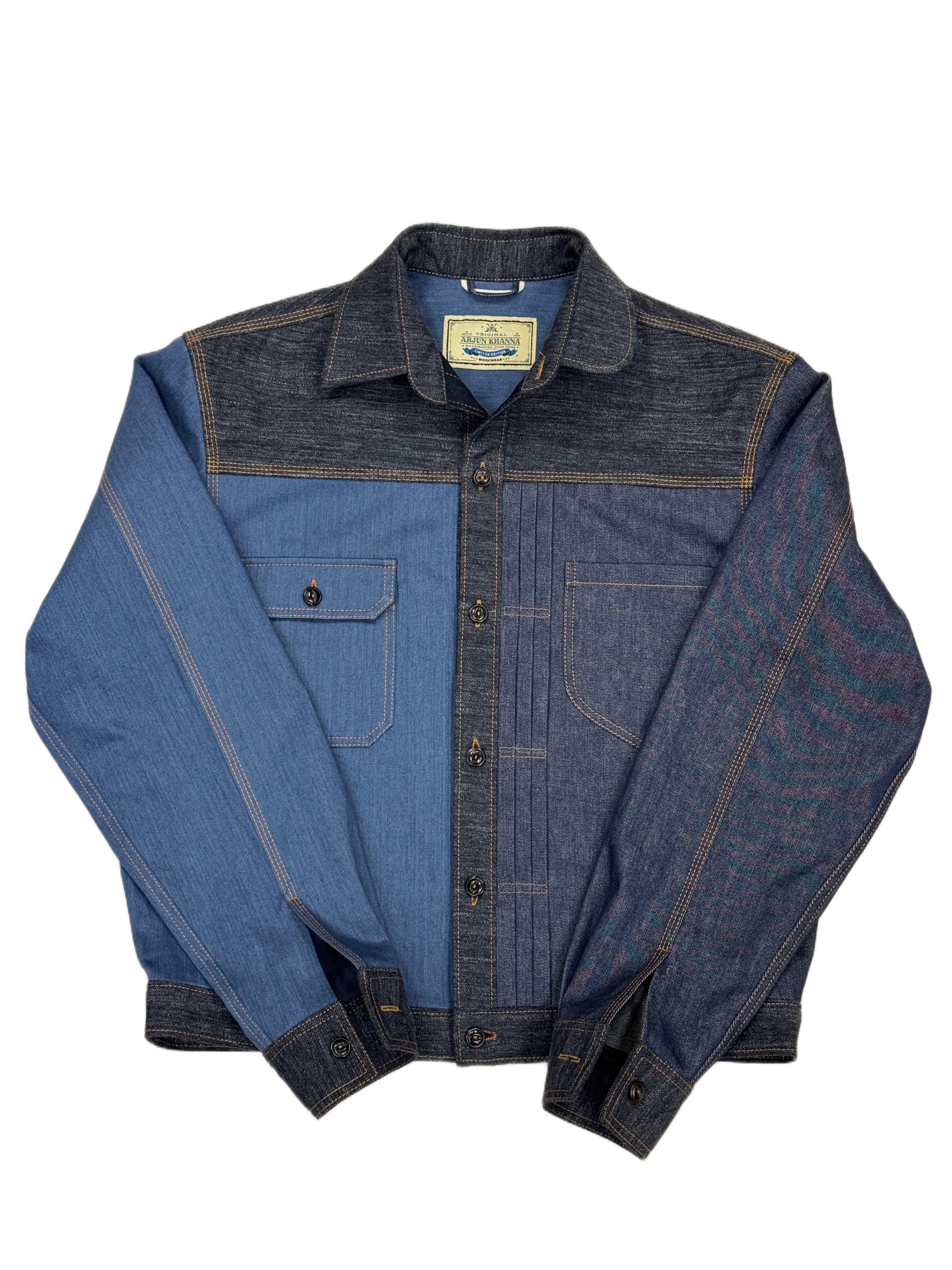 AK/PR/LOT3/JKT/045 The 50-50 Japense Selvedge Denim Jacket - BLUE GREY