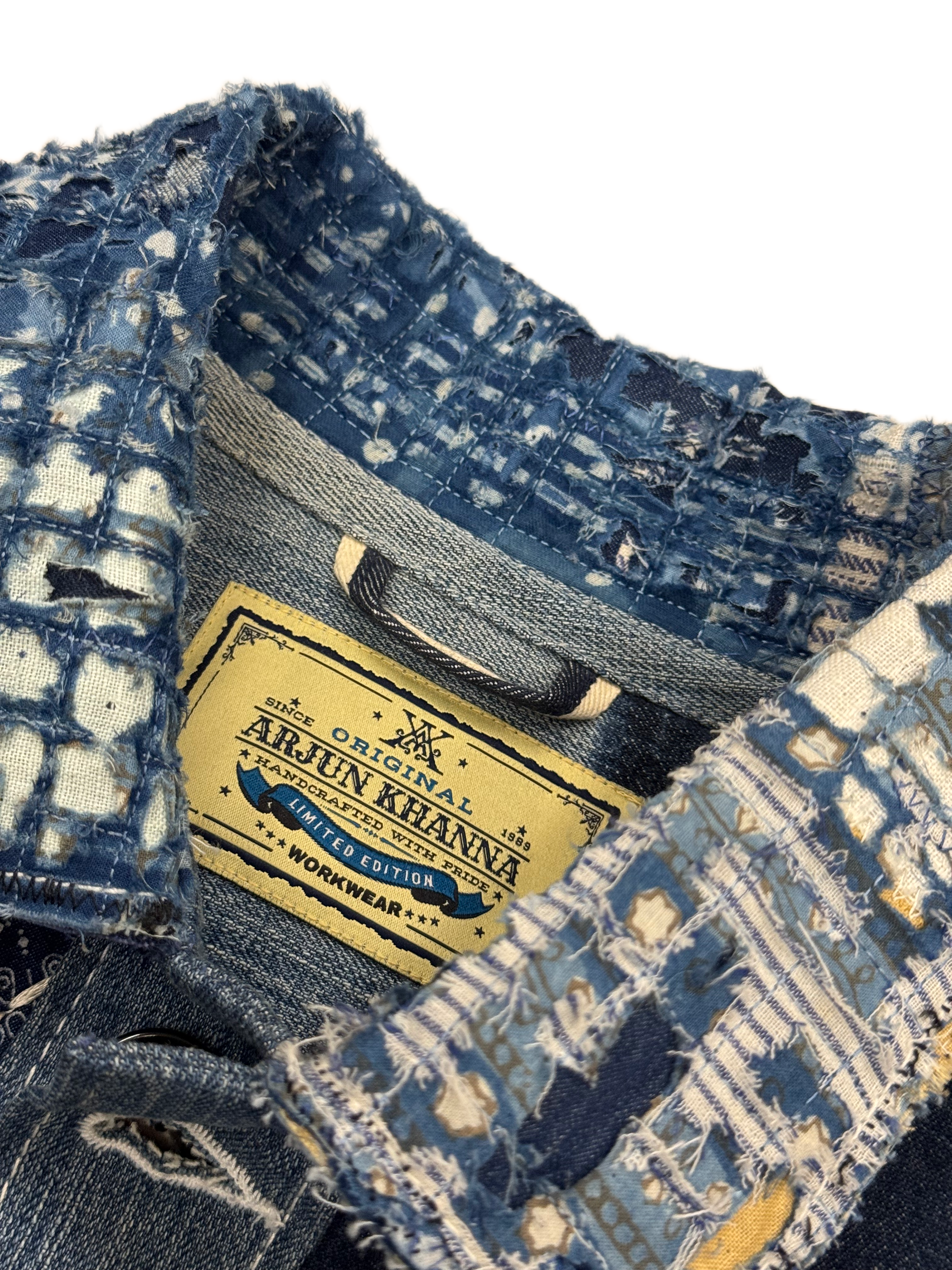 AK/PR/LOT3/JKT/046 All-Over Patchwork, Boro & Sashiko Denim Jacket - BLUE