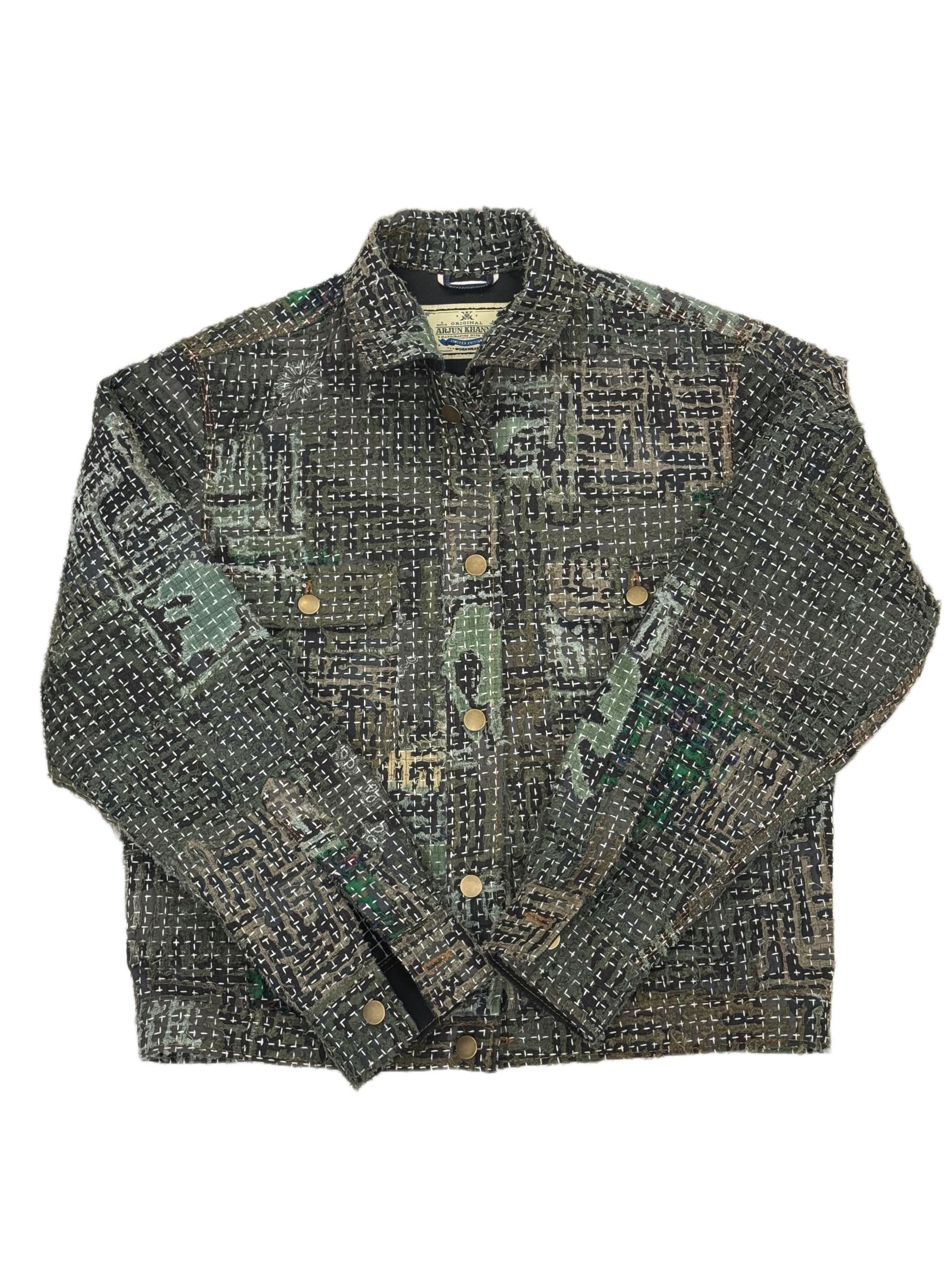 AK/PR/LOT4/JKT/060 Camo II Boro Denim Jacket - GREEN