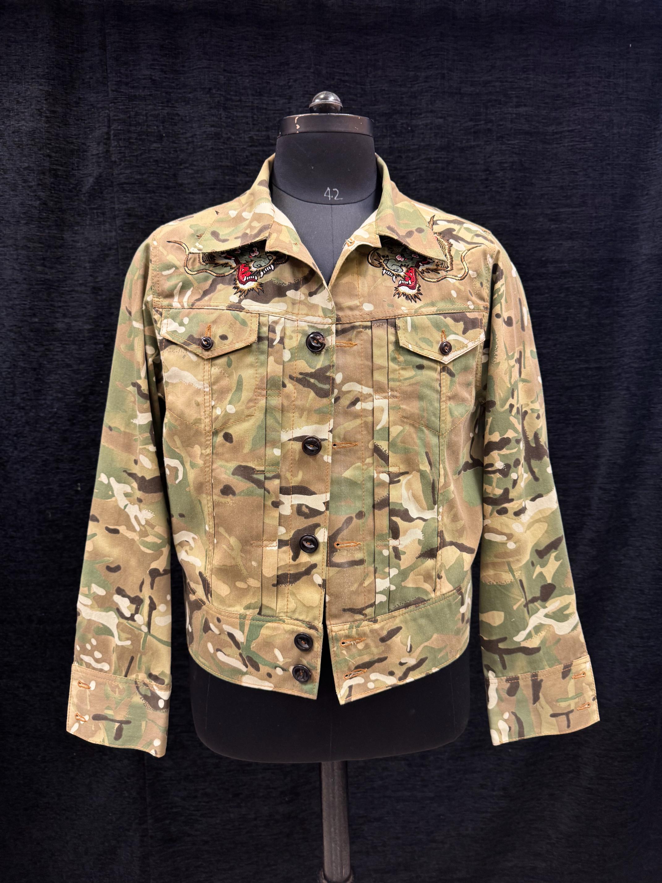 AK/PR/LOT4/JKT/064 Biker Vent Pleated Dragon Bomber Jakcet - GREEN-CAMO