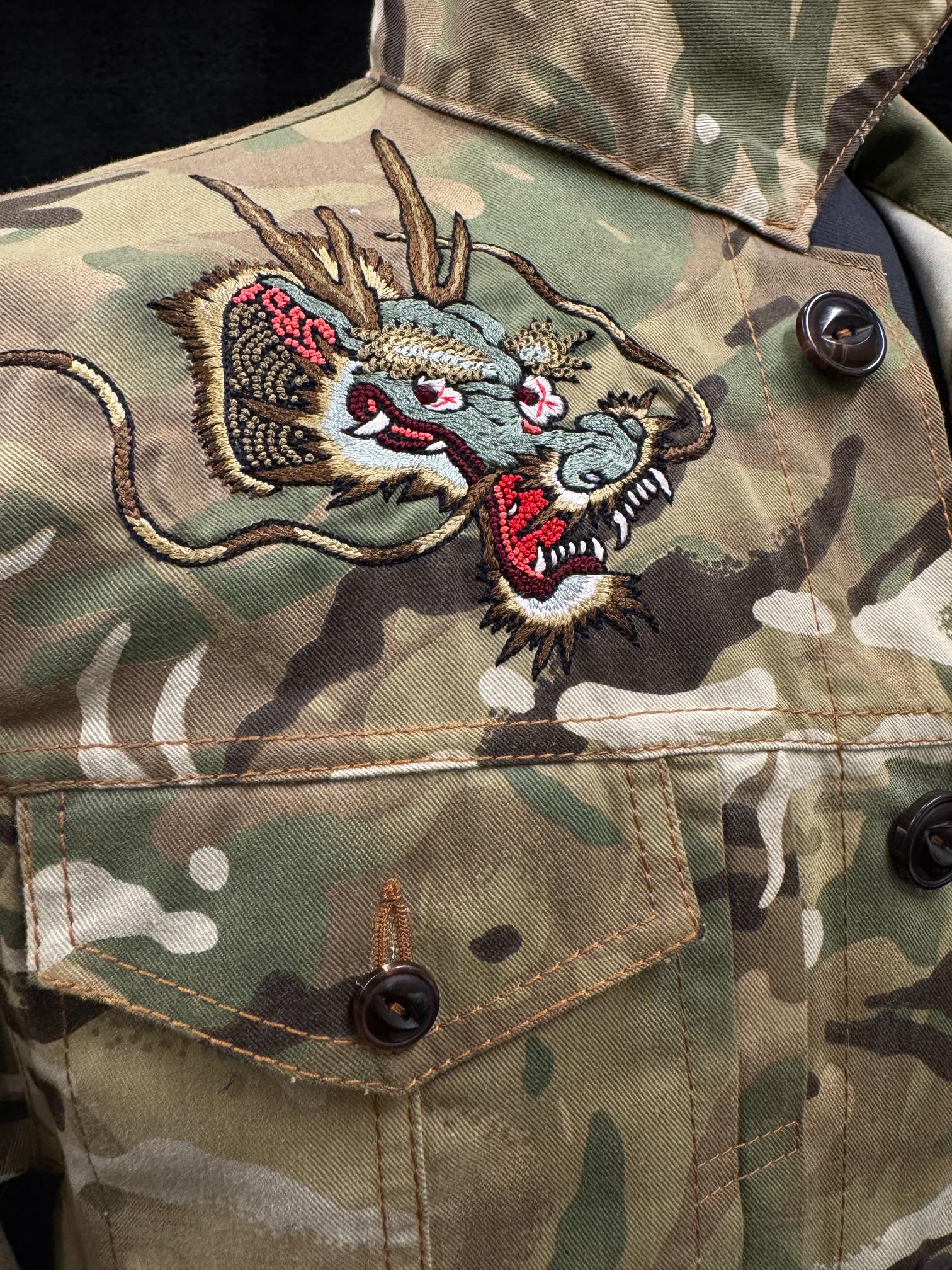 AK/PR/LOT4/JKT/064 Biker Vent Pleated Dragon Bomber Jakcet - GREEN-CAMO