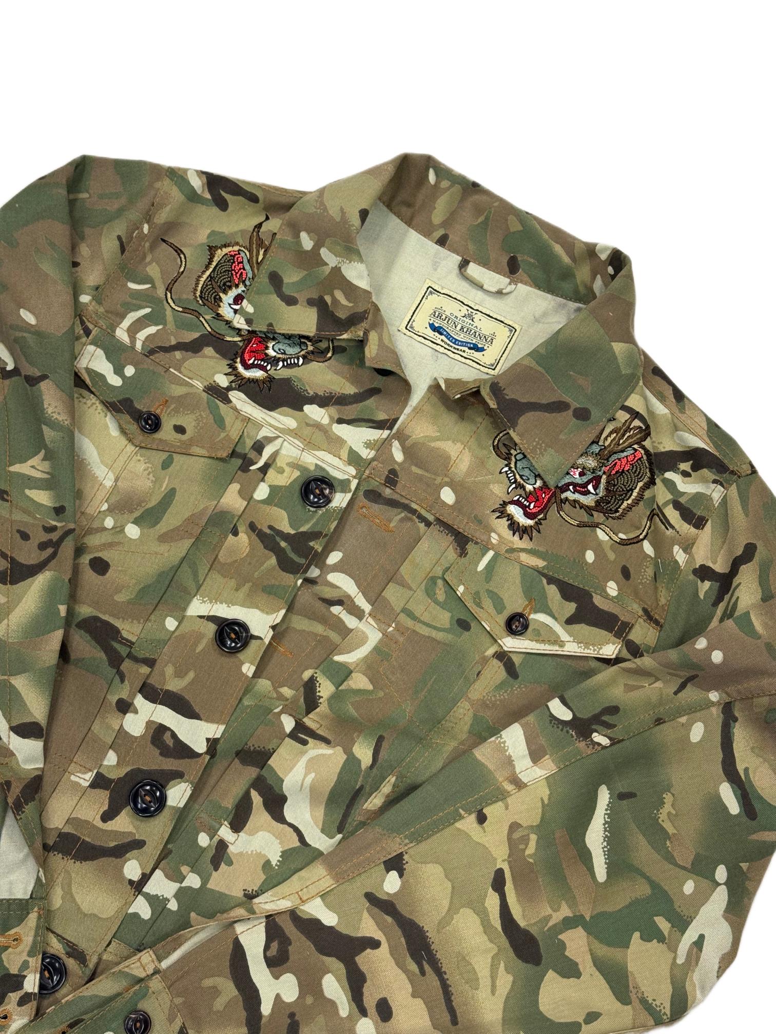 AK/PR/LOT4/JKT/064 Biker Vent Pleated Dragon Bomber Jakcet - GREEN-CAMO