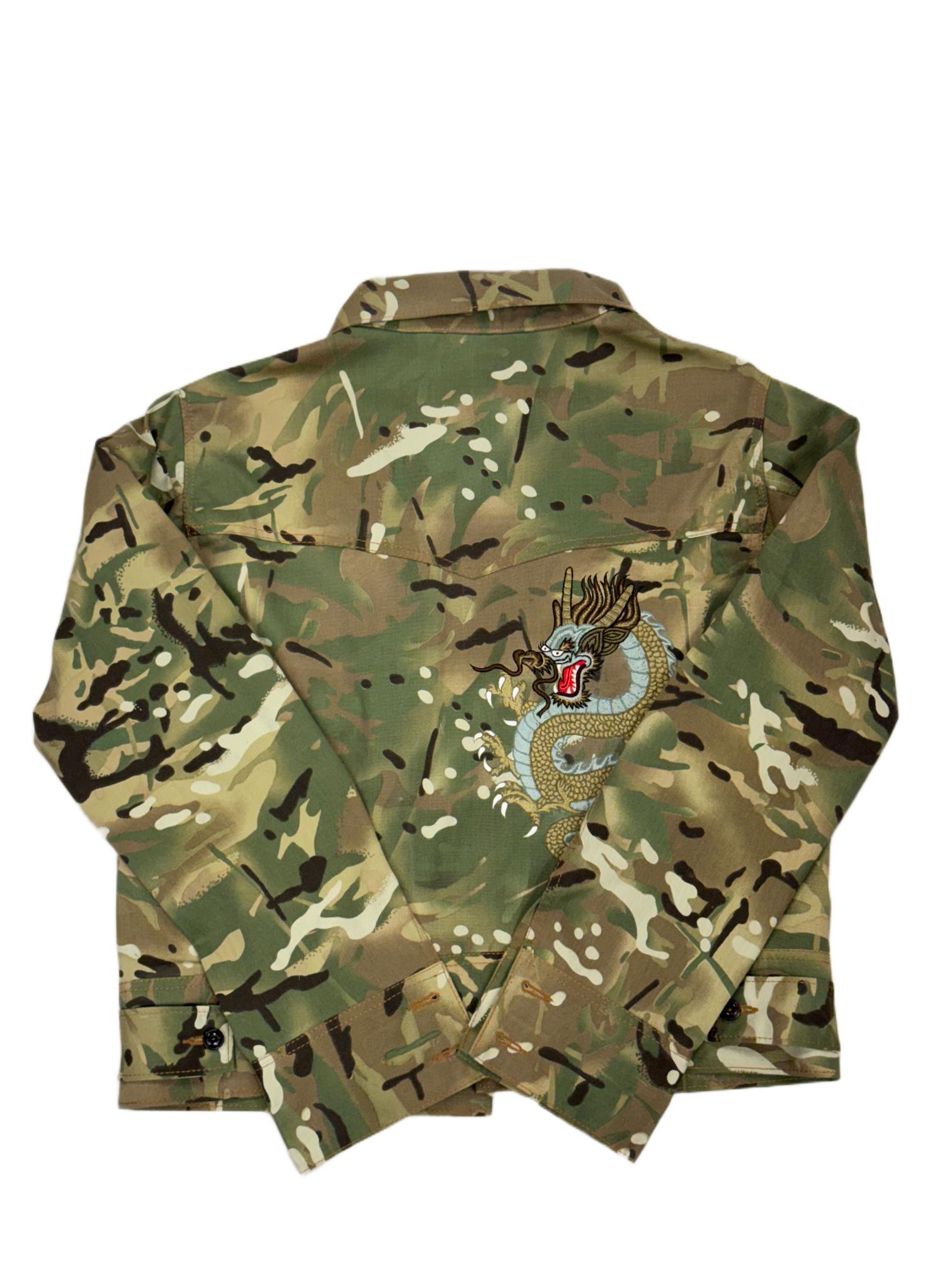 AK/PR/LOT4/JKT/064 Biker Vent Pleated Dragon Bomber Jakcet - GREEN-CAMO