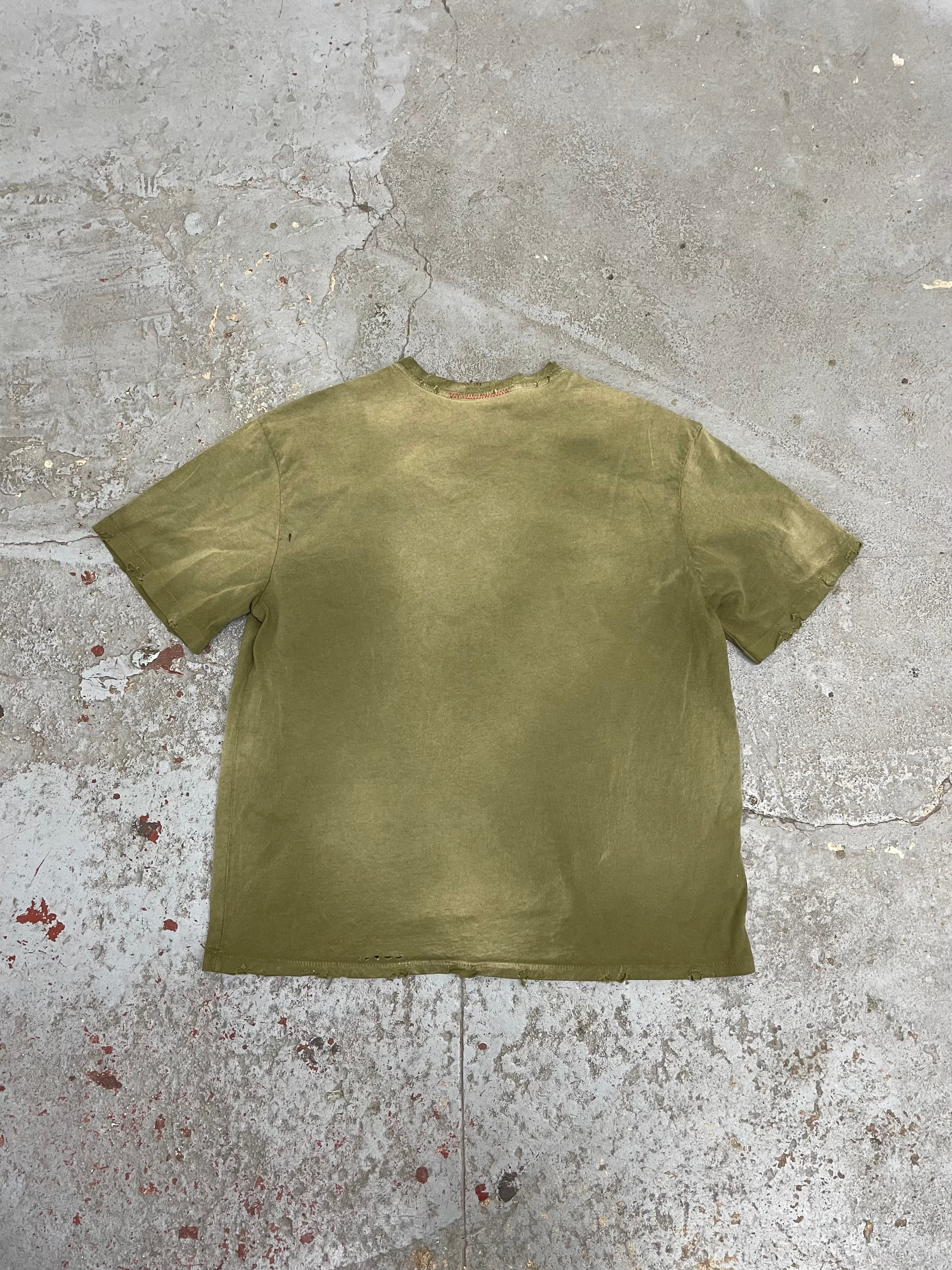 OVERSIZE CROP TEE S/S - AGED MILITARY GREEN (SINGLE STITCH)