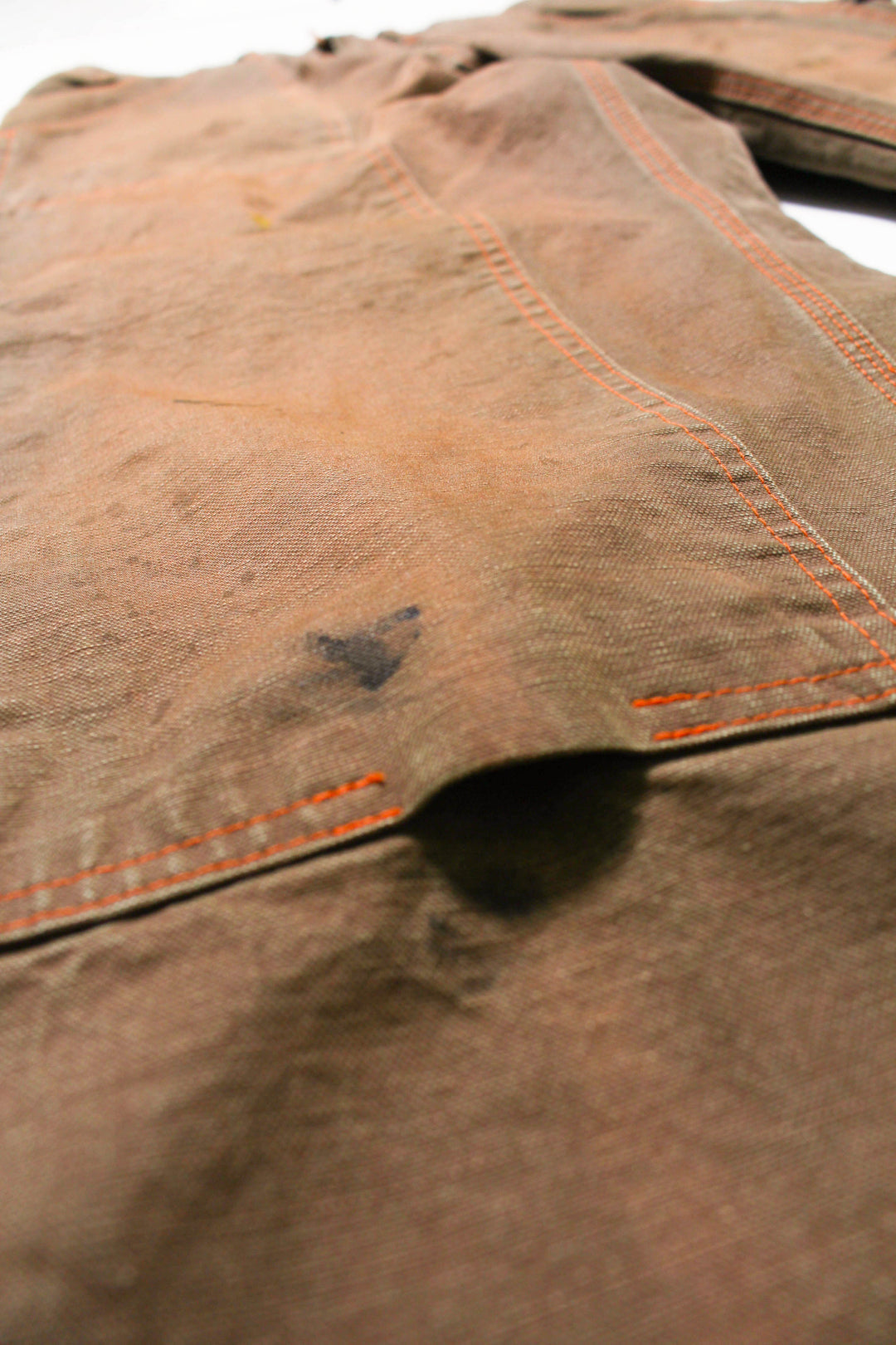 BROWN DUCK DOUBLE KNEE PANTS AGED - BROWN
