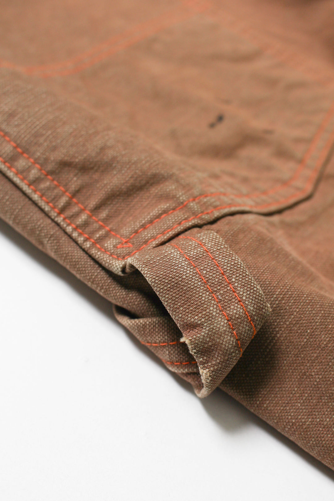 BROWN DUCK DOUBLE KNEE PANTS AGED - BROWN