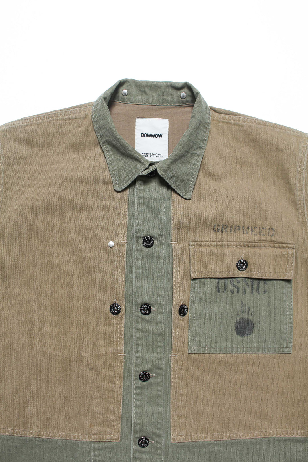 USMC M44 HBT TWO-TONE JACKET AGED - AGED OD TWO-TONE