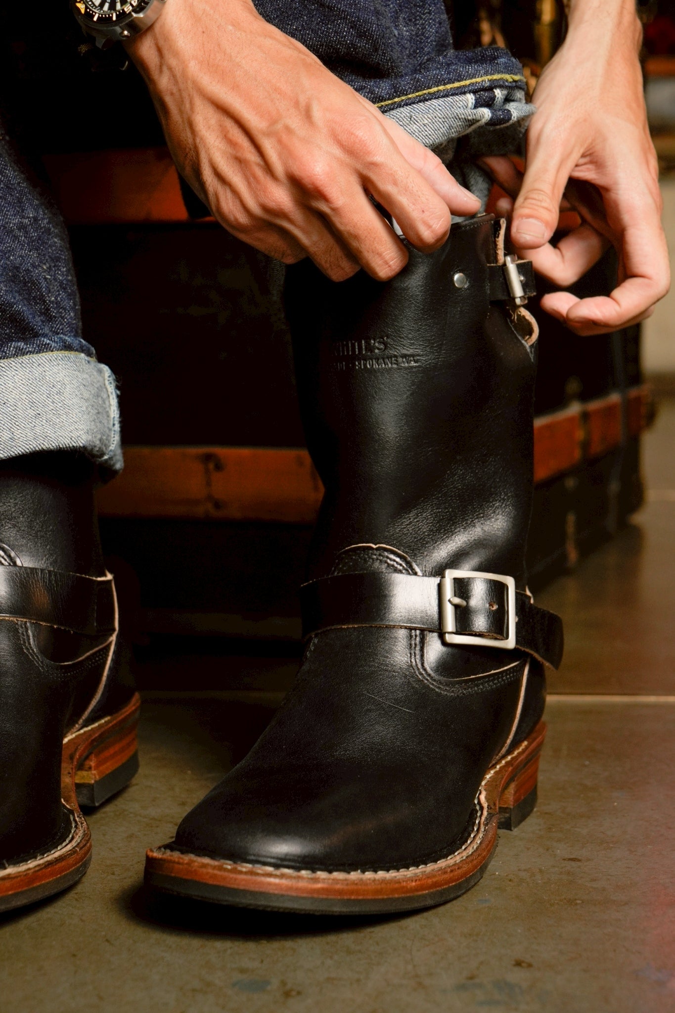 MB9165 MOTORCYCLE CUSTOM HEELED - BLACK CHRMX