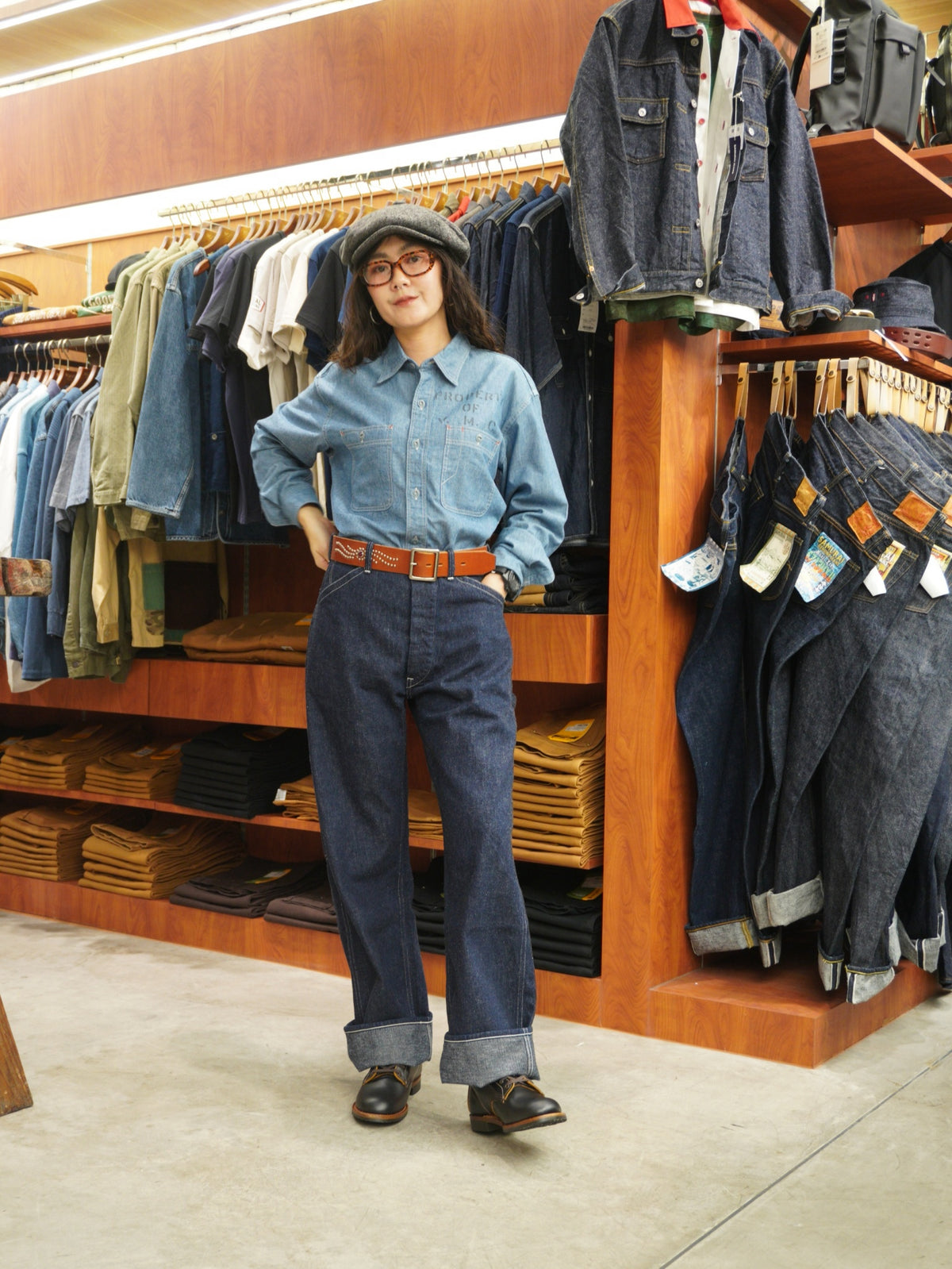 JG-12 late 30s to early 40s Ironworkers Trousers ONE WASH - INDIGO